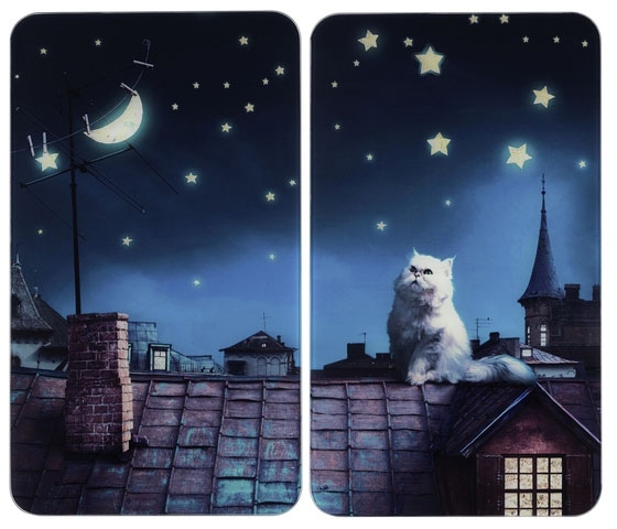 Maximex Herd-Abdeckplatte "Moon Cat", (Set, 2 tlg.), für alle Herdarten, 52x30 cm