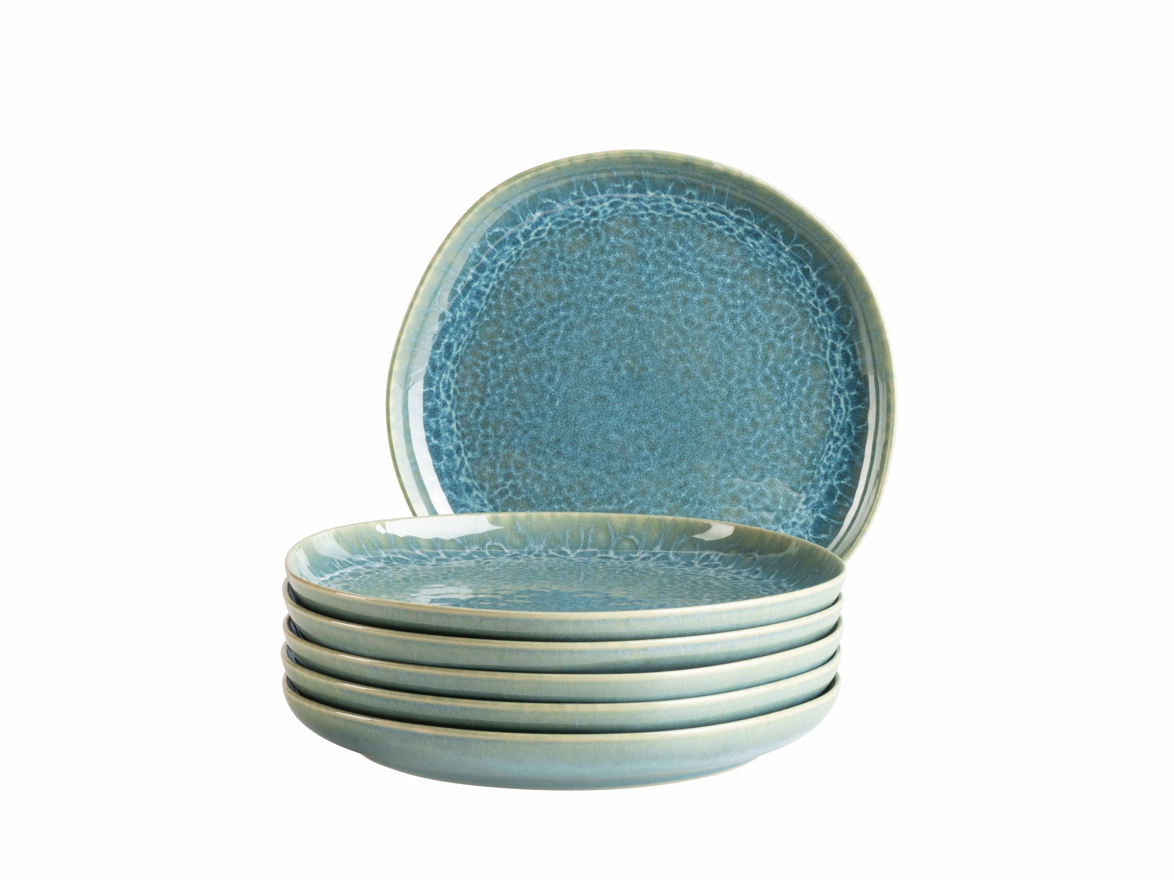 Mäser Grün Blau Dessertteller "Cordelia Teller Set Aus Steinzeug" Geschirr-Set von Baur