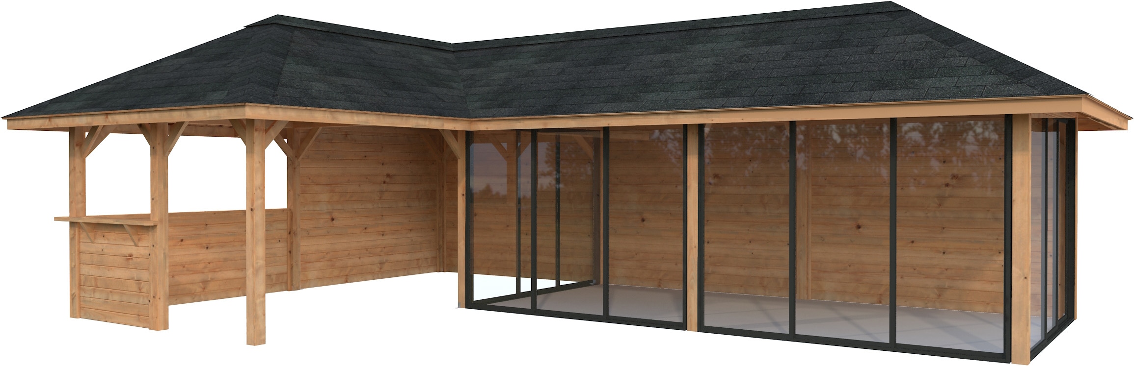 Palmako Gartenhaus »Bianca 33,2 m², Set 521 Slide Plus«