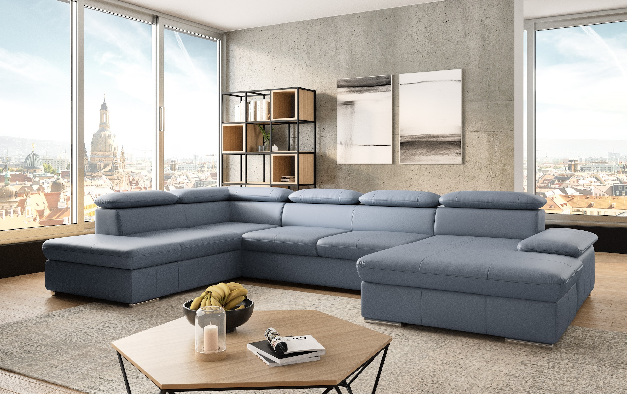 sit&more Wohnlandschaft "Valantine U-Form, B: 349 cm" mit Arm- & Kopfteilve günstig online kaufen