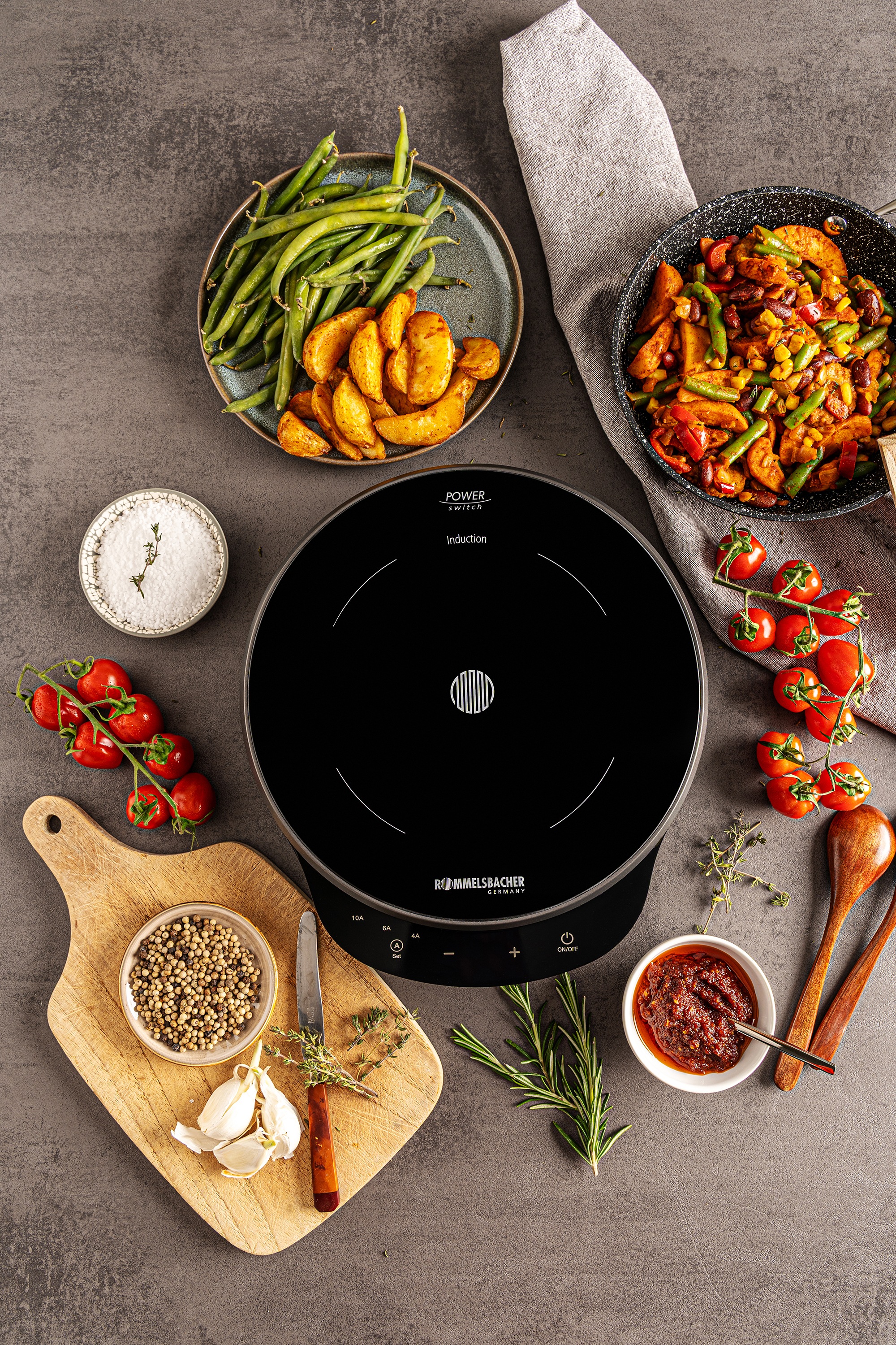 Rommelsbacher Einzel-Induktionskochplatte »CTA 1800/IN Induktion - für bedarfsgerechte Strom-/Leistungsbegrenzung« POWER Switch: bedarfsgerechte Strom-/Leistungsbegrenzung