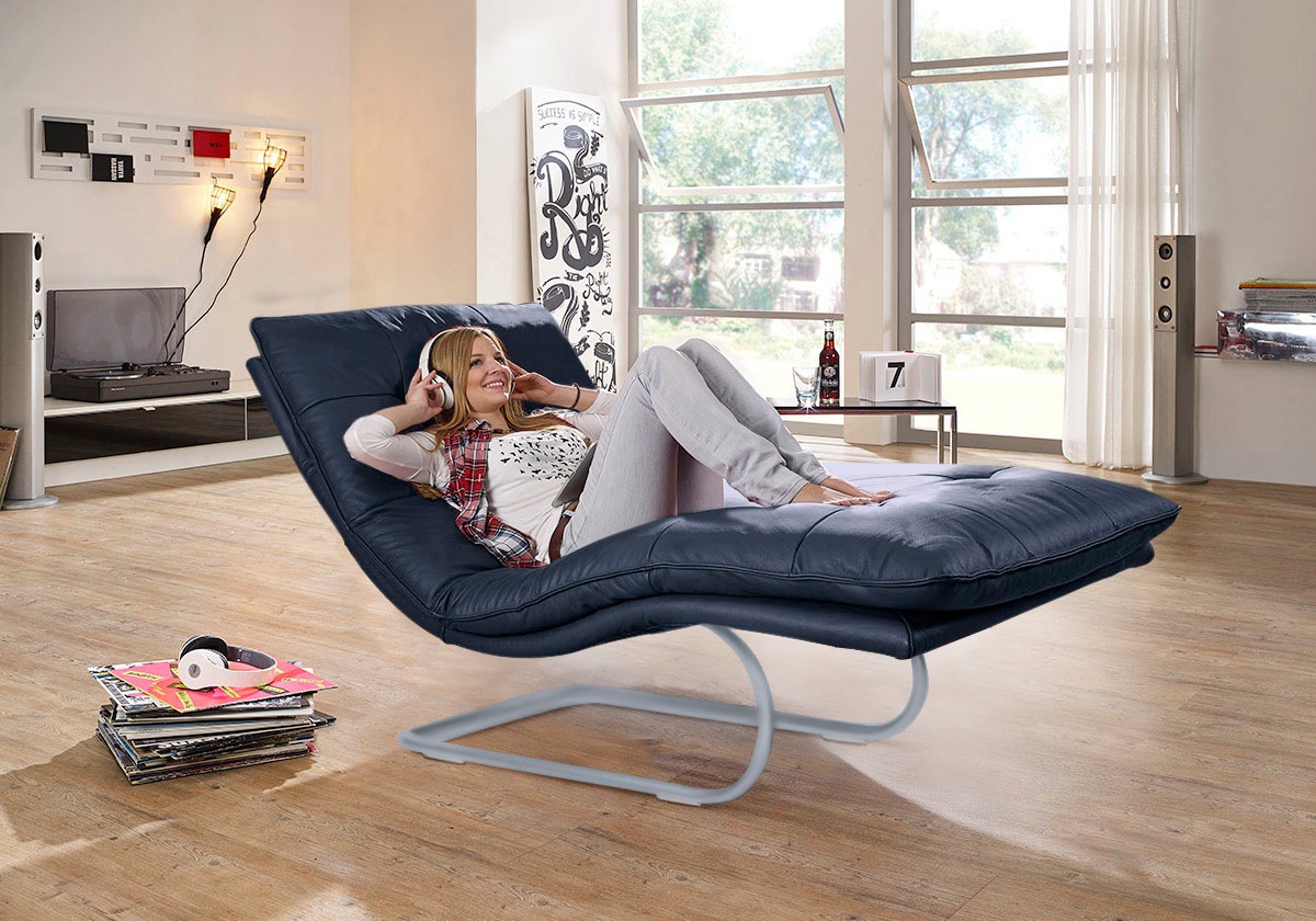W.SCHILLIG Relaxliege »daily dreams«, in Waffelkissen-Optik, wahlweise mit Motor, silber matt, in 2 Breiten