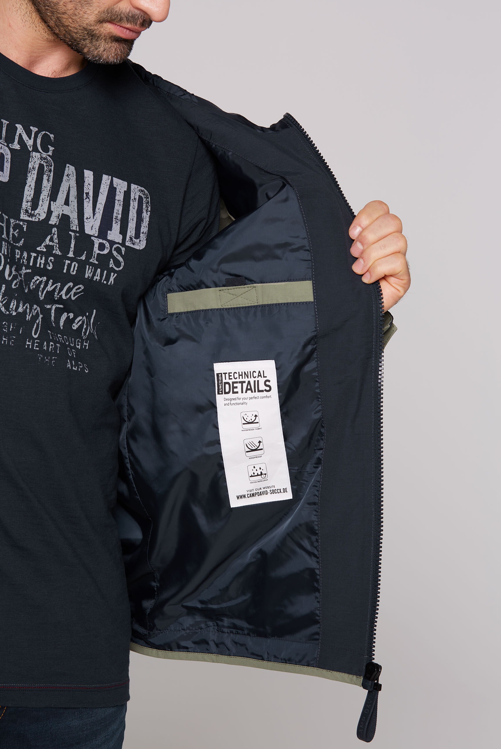 CAMP DAVID Outdoorjacke, mit Kapuze, mit Brusttaschen