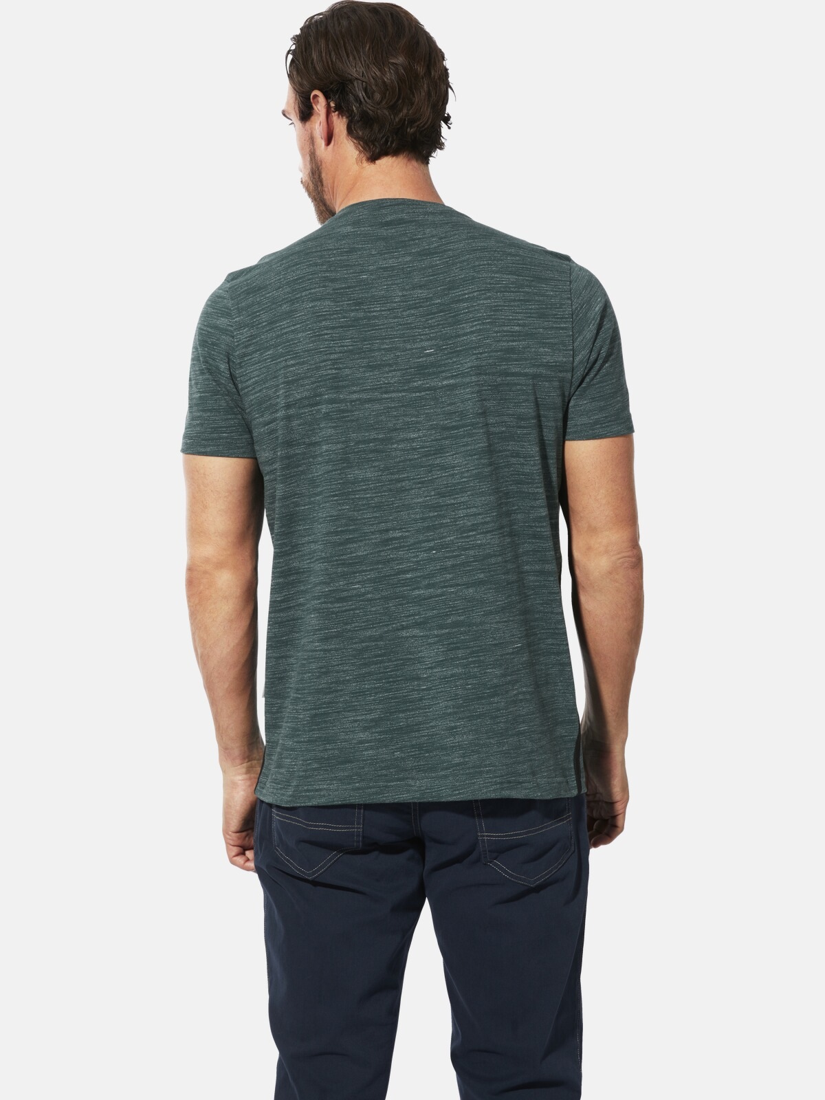 T-Shirt BABISTA "T-Shirt ROMARIO", Herren, Gr. M, blau (petrol melange), Obermaterial: 90% Baumwolle CO. 10% Polyester COOLMAX PES(Coolmax)., Shirts T-Shirt 3