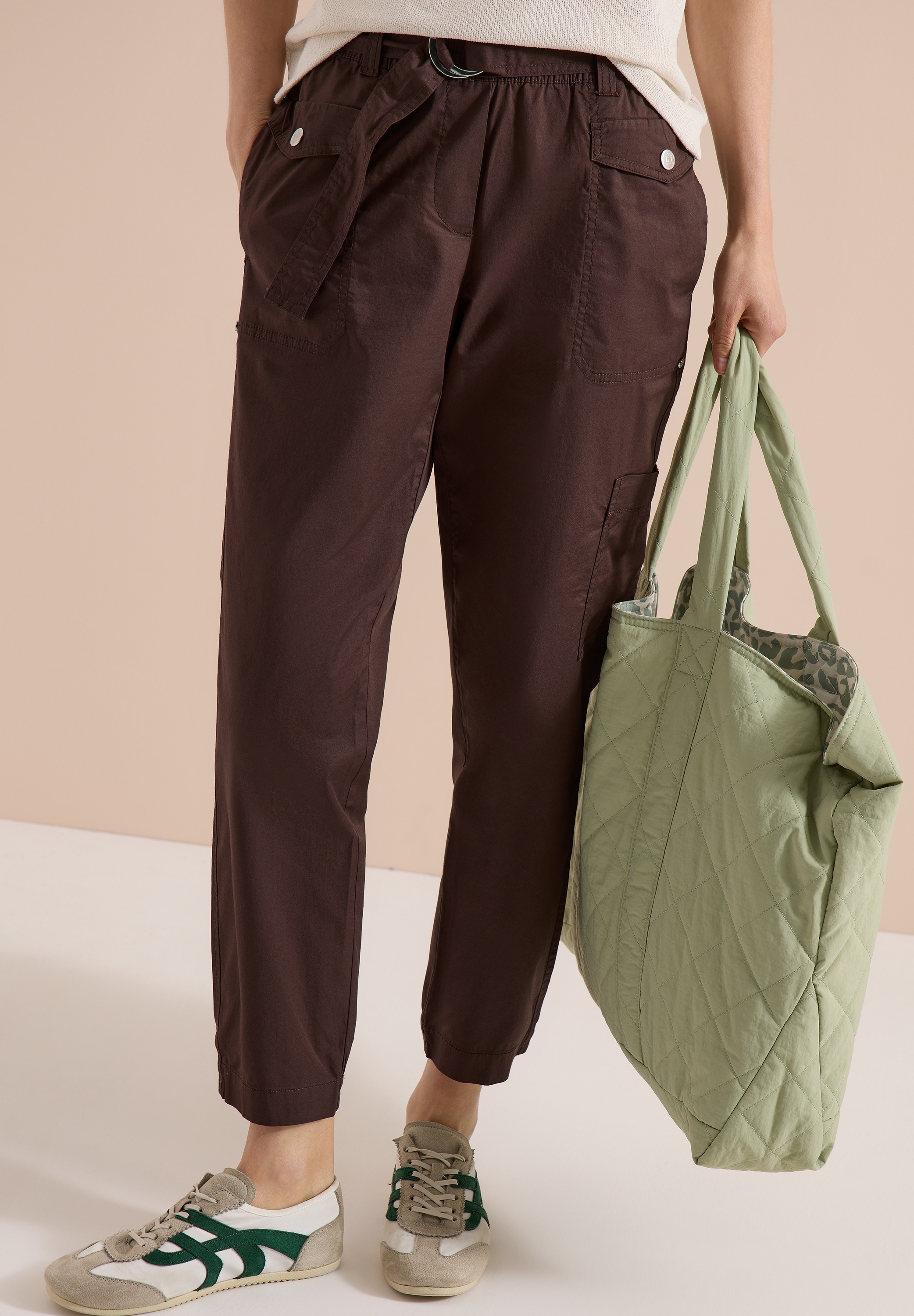 Cecil Stoffhose »Style Chelsea«  im Loose Fit und im Papertouch-Style/mit Gürtel