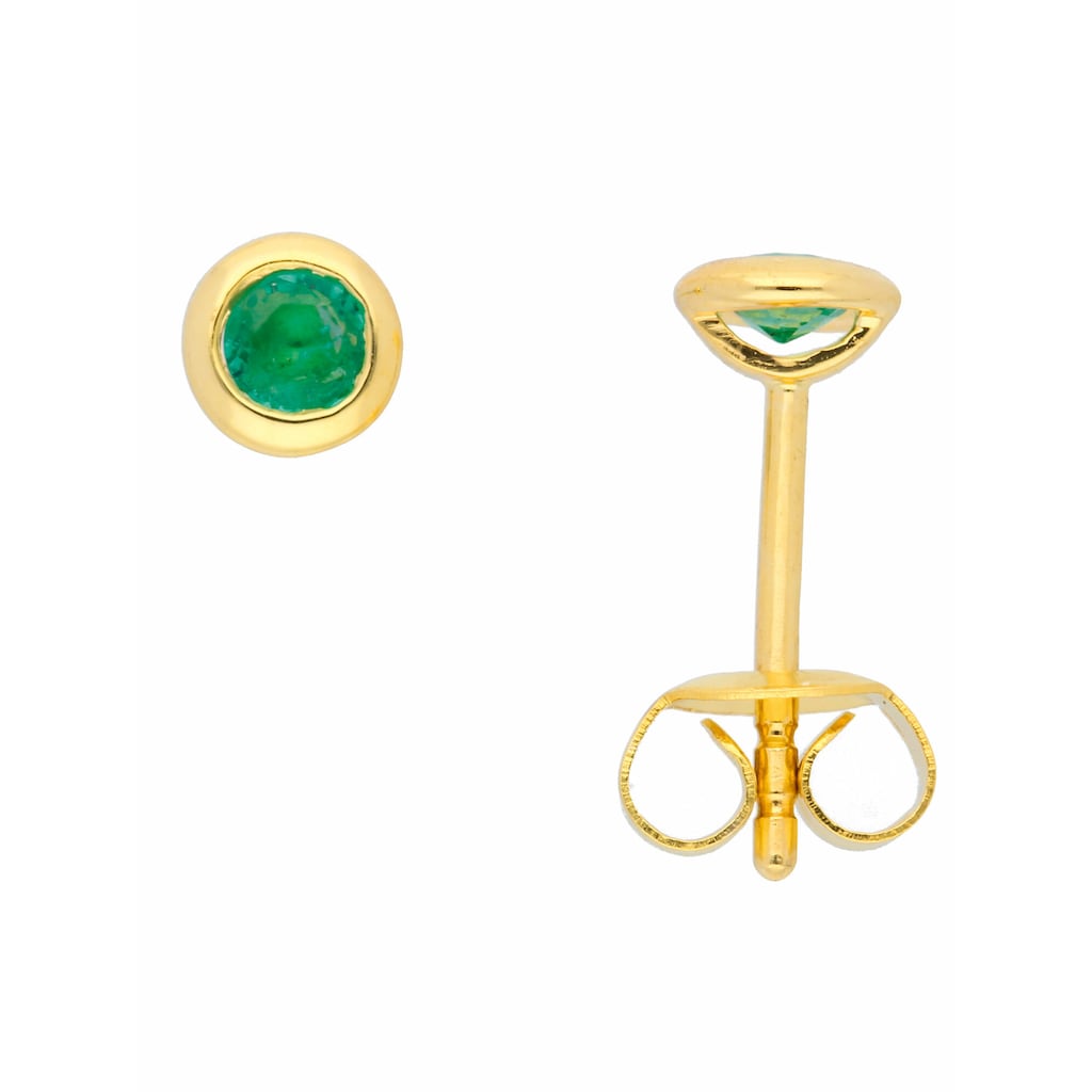 Adelia´s Paar Ohrhänger »585 Gold Ohrringe Ohrstecker mit Smaragd« mit Smaragd Goldschmuck für Damen