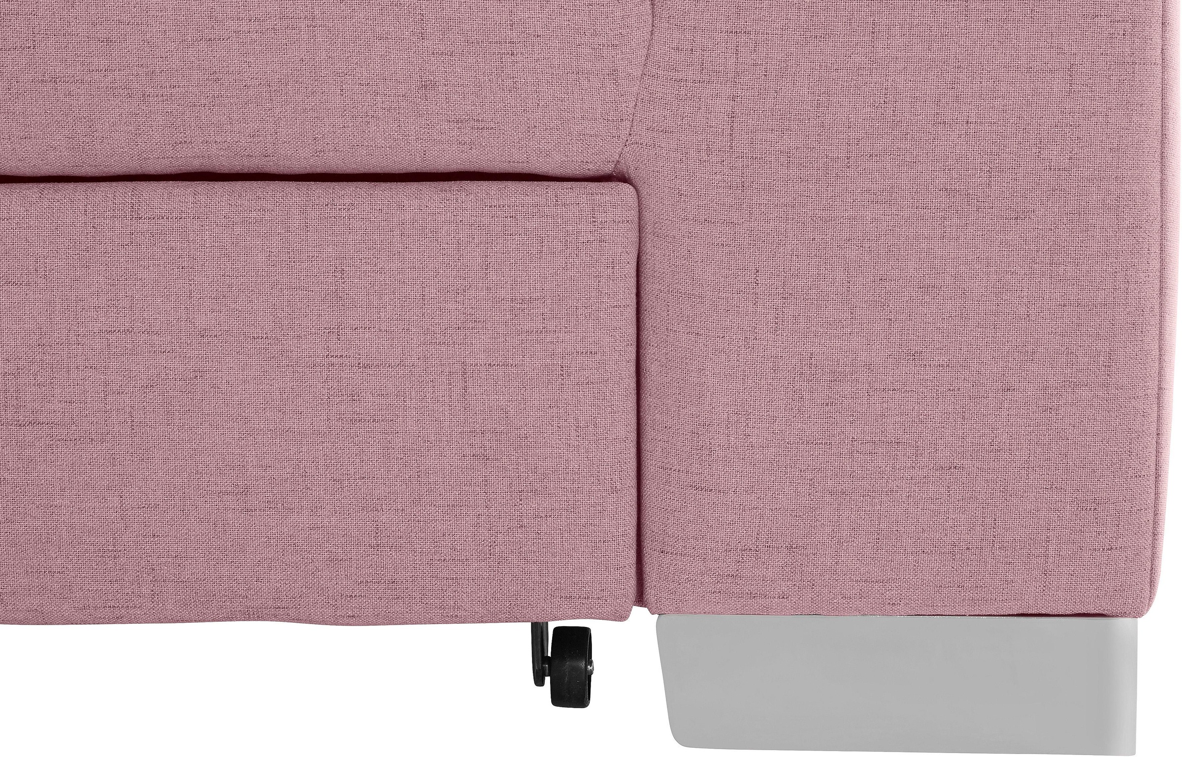 DOMO collection Ecksofa »Bero, elegant und zeitlos, flache Armlehnen, L-Form«, fester Sitzkomfort, wahlweise mit Bettfunktion