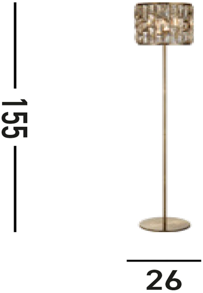 Searchlight Stehlampe »Stehlampe Bijou, 1-flammig«, 1 flammig, Leuchtmittel E27 | ohne Leuchtmittel, Glamourös