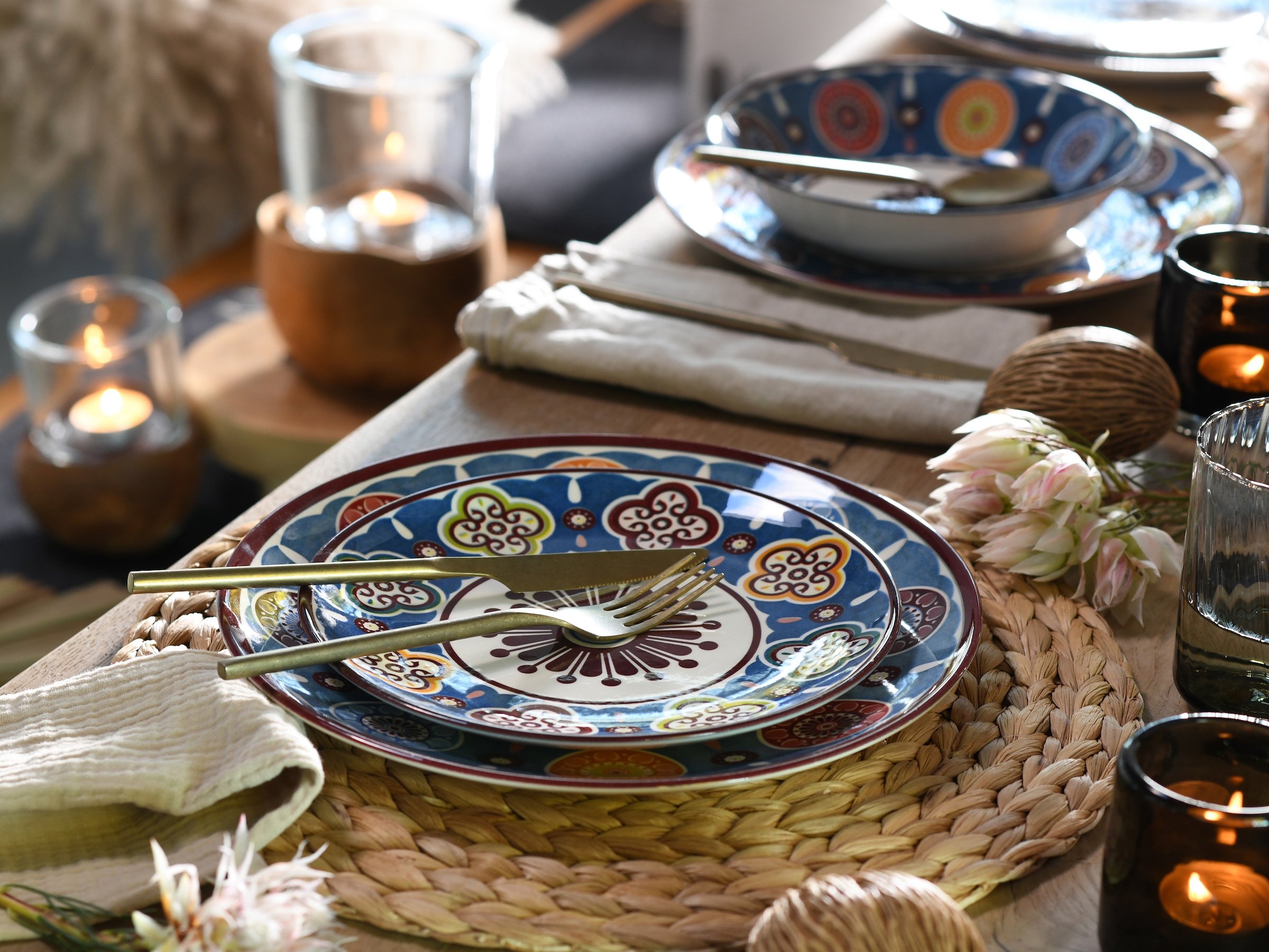 CreaTable Teller-Set »Sumaya, Tellerset 18-tlg«, (Set, 18 tlg.), Mandala Motive
