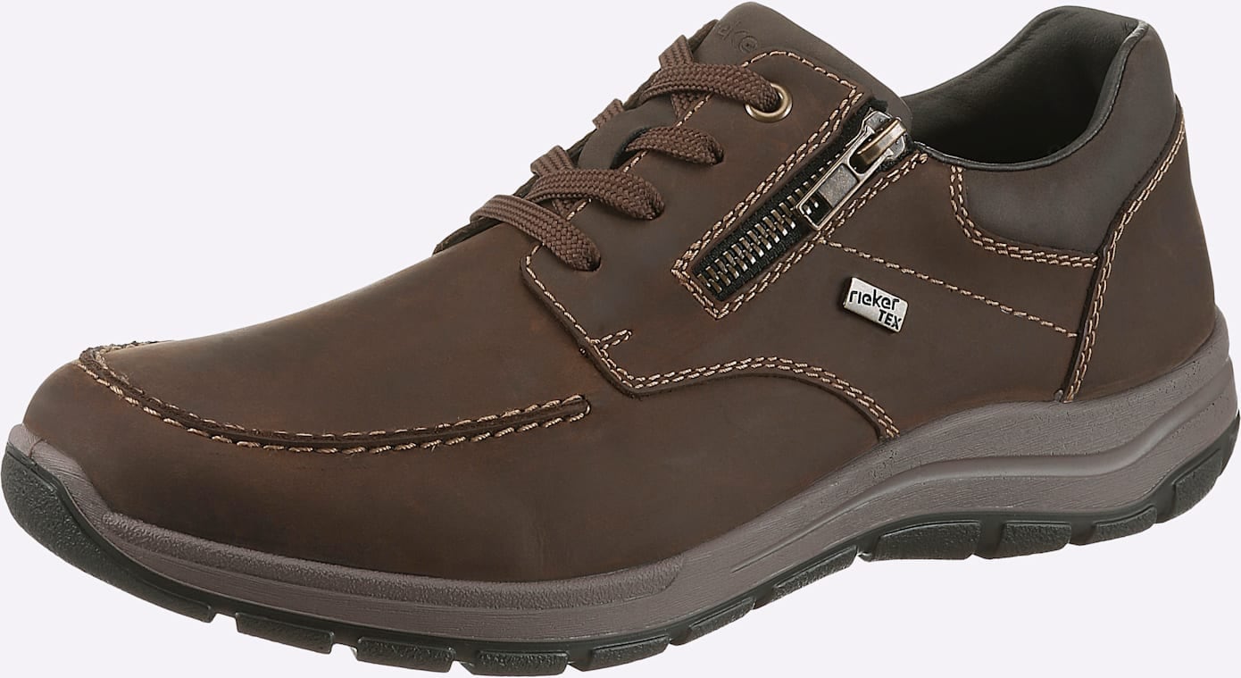 RIEKER Herren Schnürschuh, Gr. 44, braun, Veloursleder, Basic, Schuhe