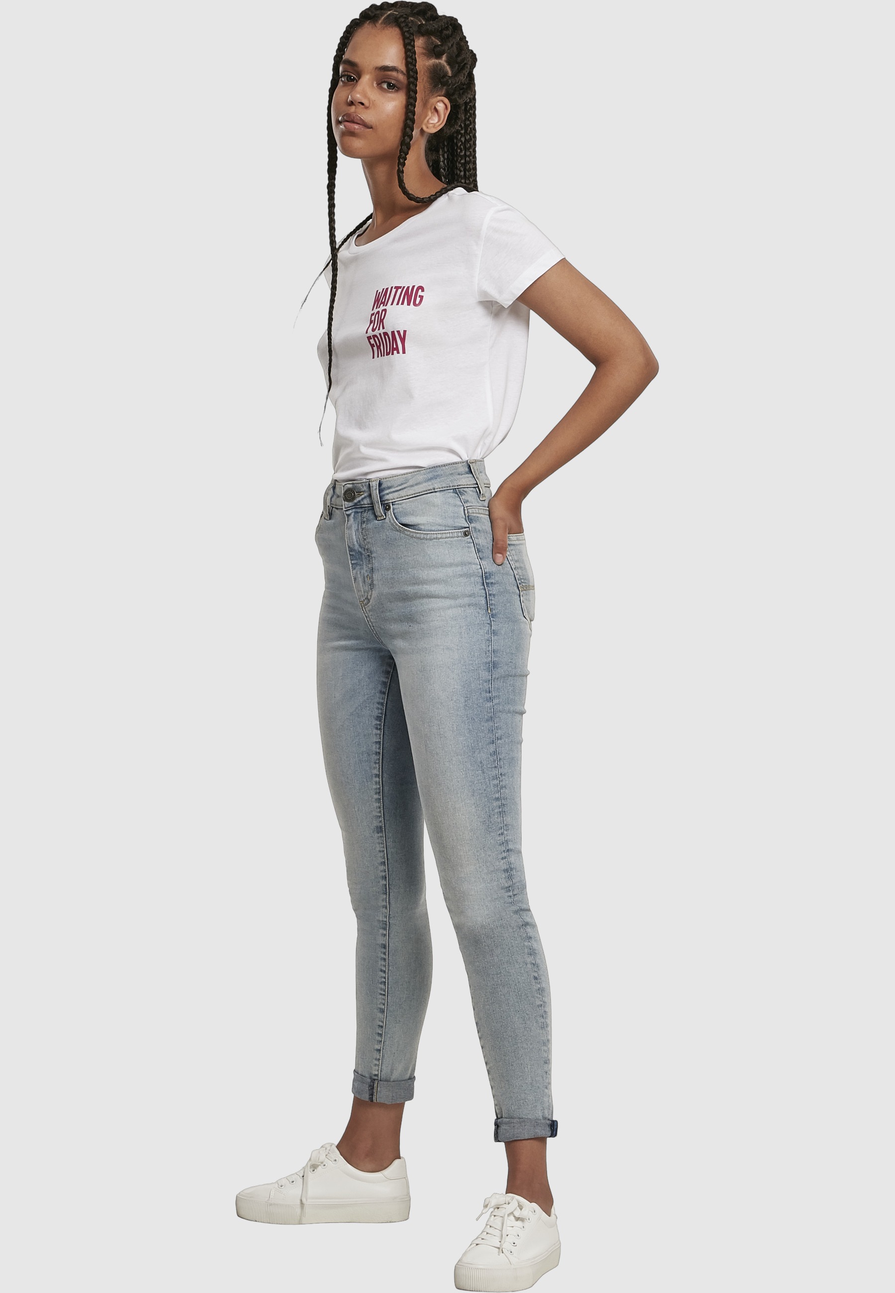 MisterTee T-Shirt »MisterTee Damen Ladies Waiting For Friday Box Tee« 1 Stk.