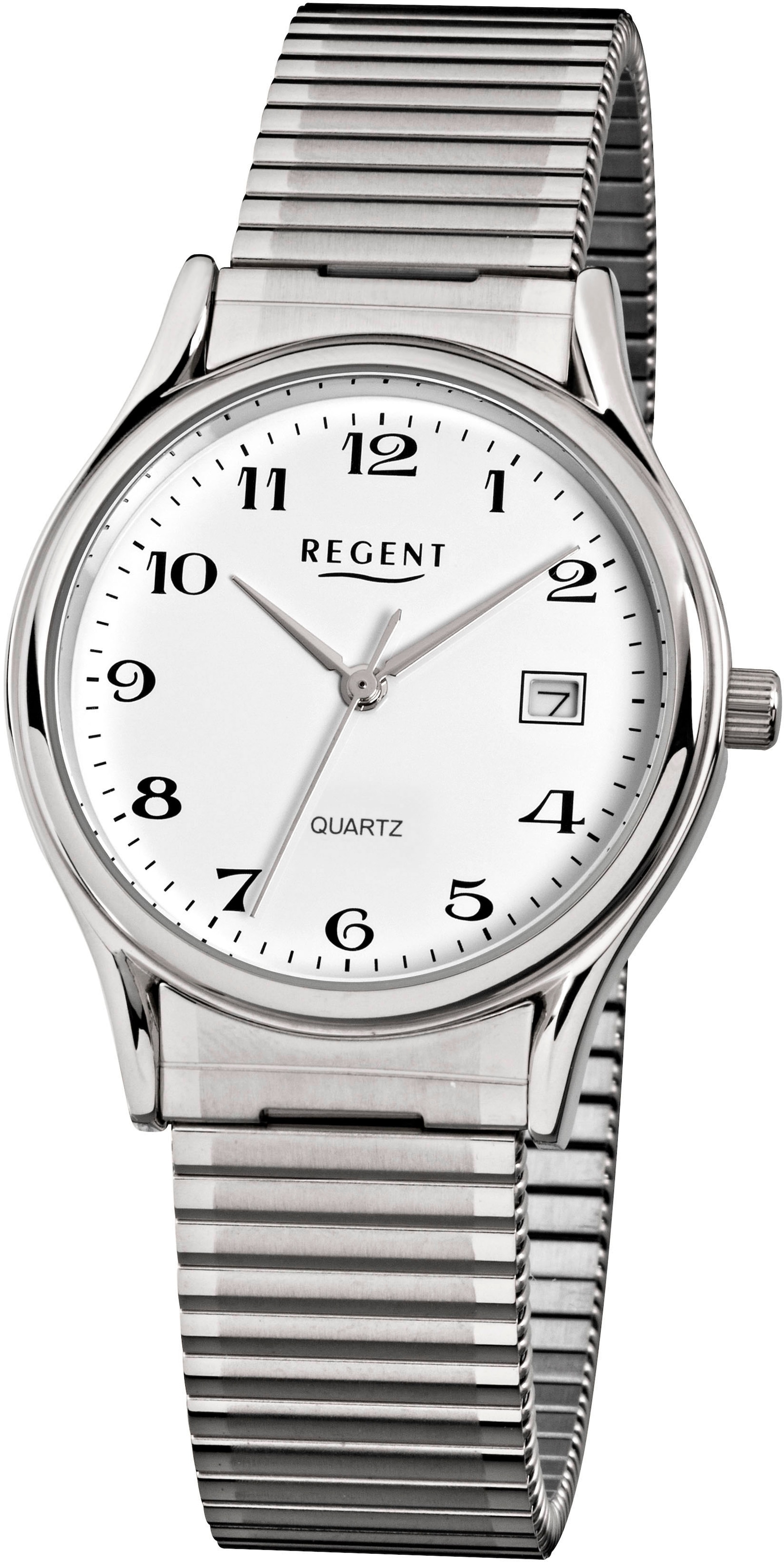 Regent Quarzuhr, Armbanduhr, Herrenuhr, Damenuhr, Zugband, Flexband, Edelstahlarmband
