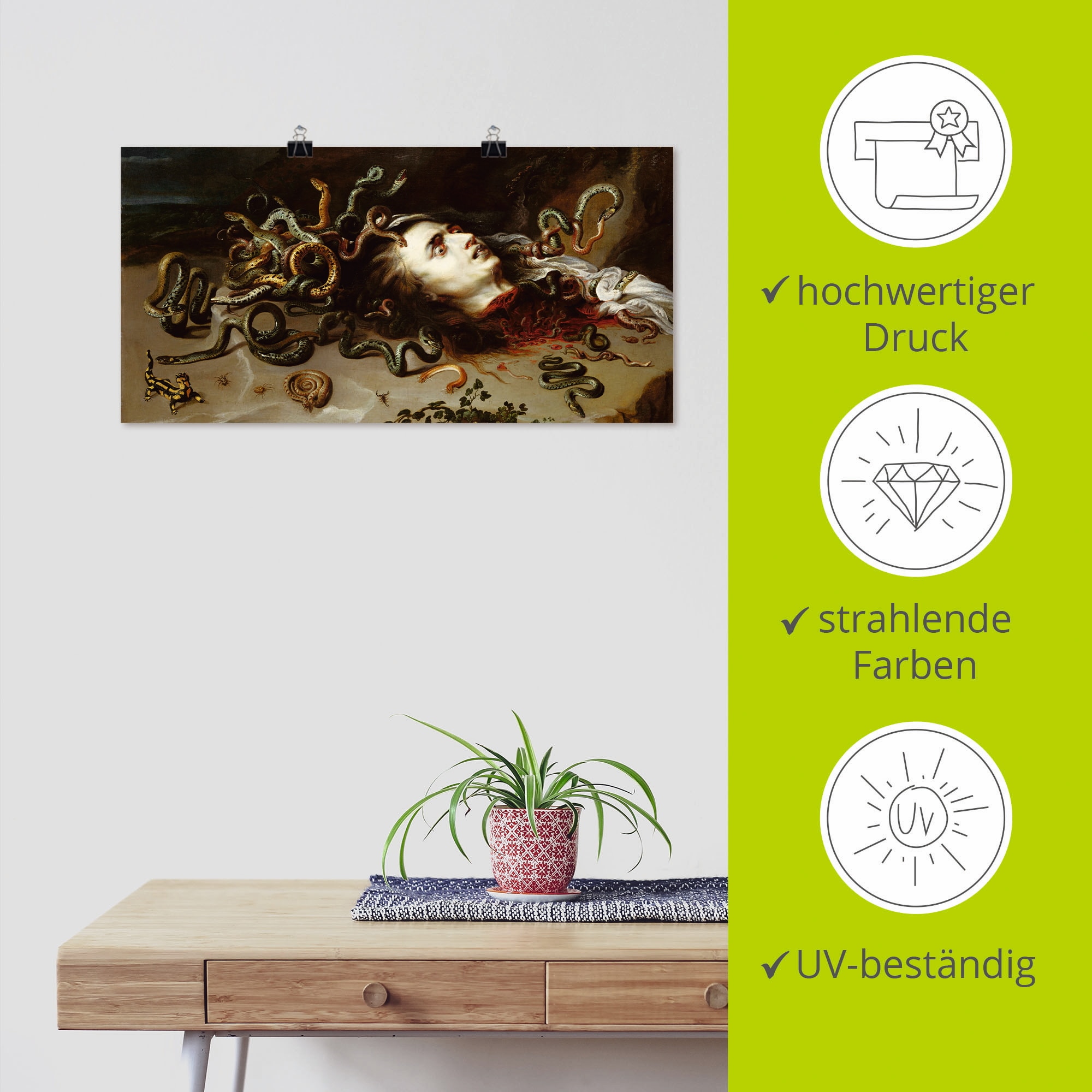 Artland Wandbild »Das Haupt der Medusa«, klassische Fantasie, (1 St.), als Leinwandbild, Poster in verschied. Größen