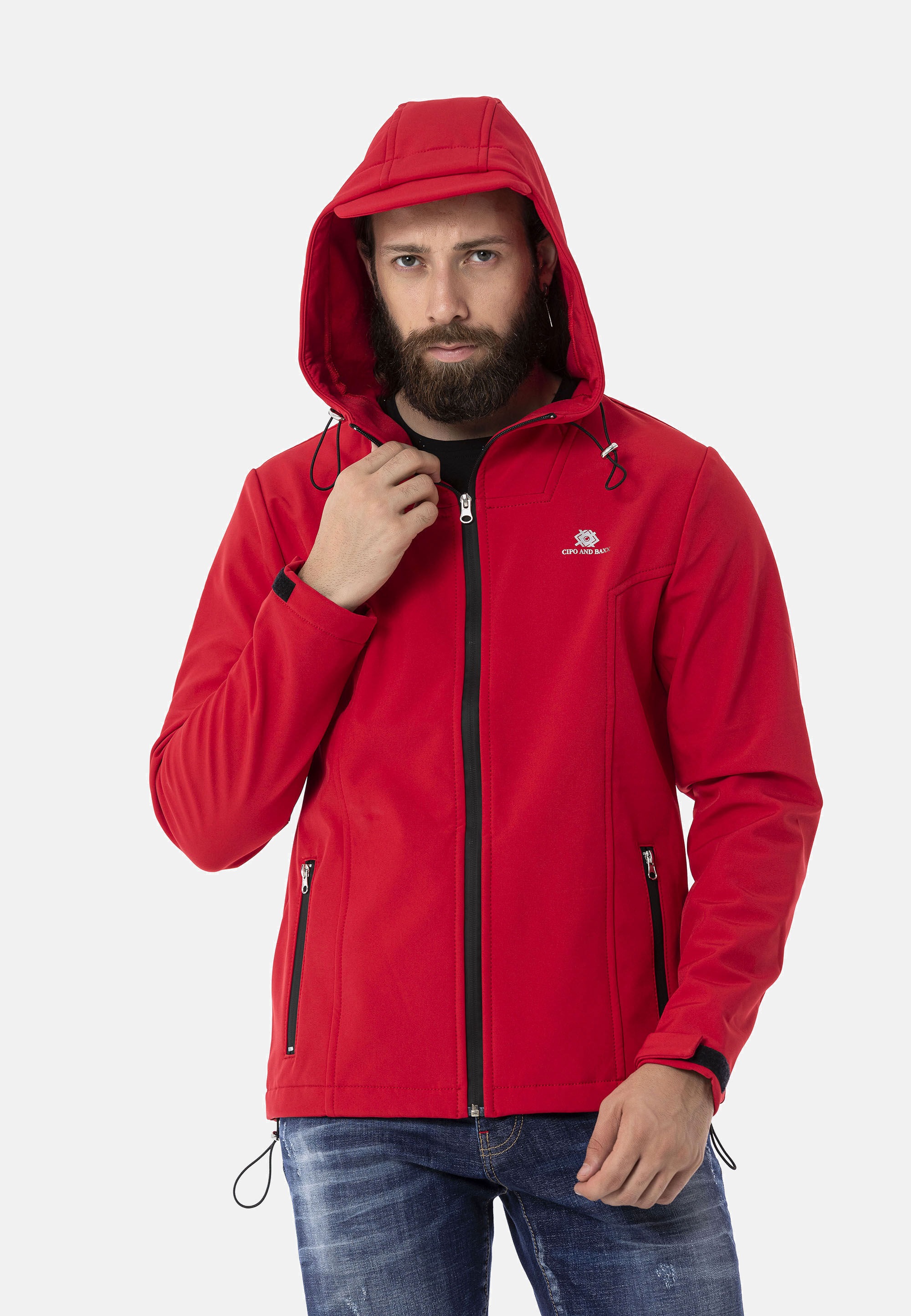 Cipo & Baxx Funktionsjacke »Jacke« mit Kapuze im unifarbenen Look