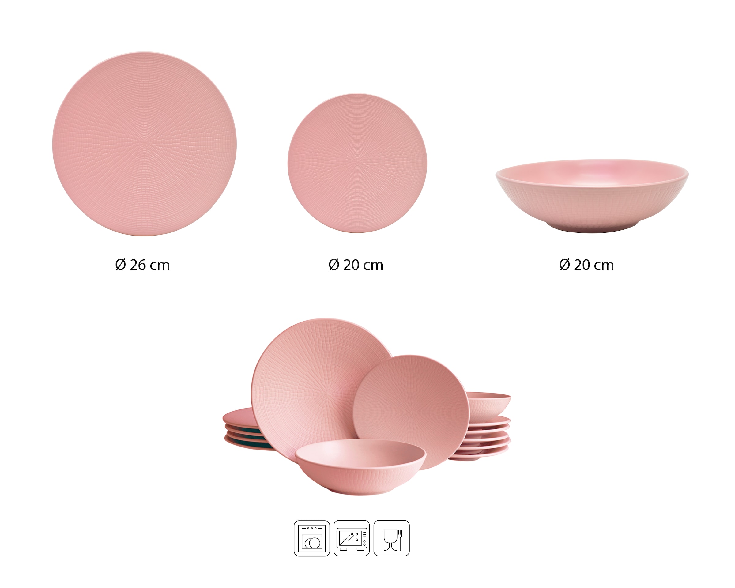 ECHTWERK Tafelservice »Blanka Nature Design«, (Set, 12 tlg.), mit Struktur