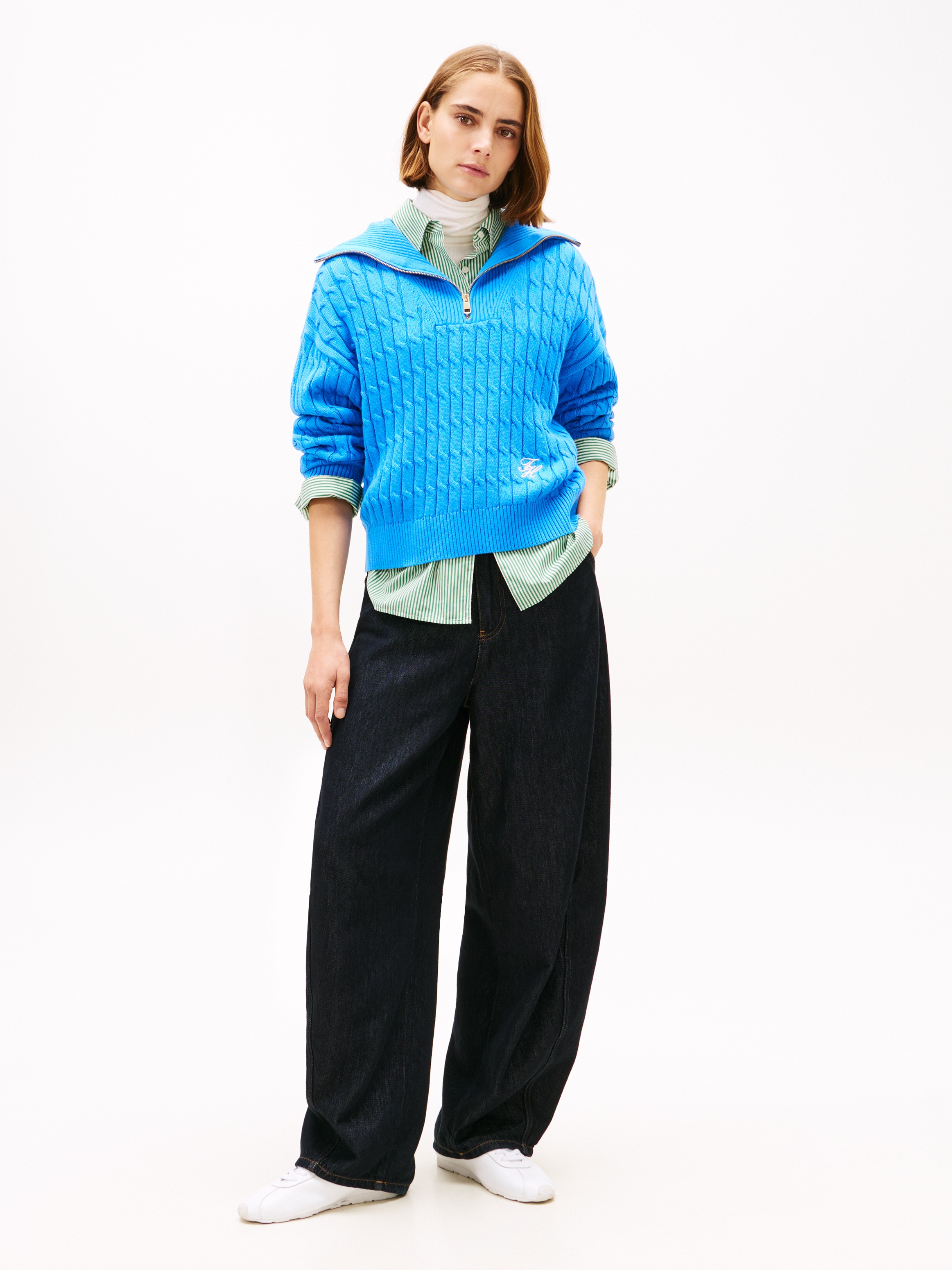 Thumbnail - Tommy Hilfiger Troyer "CO CABLE MID GG 1/2 ZIP LS SWT"