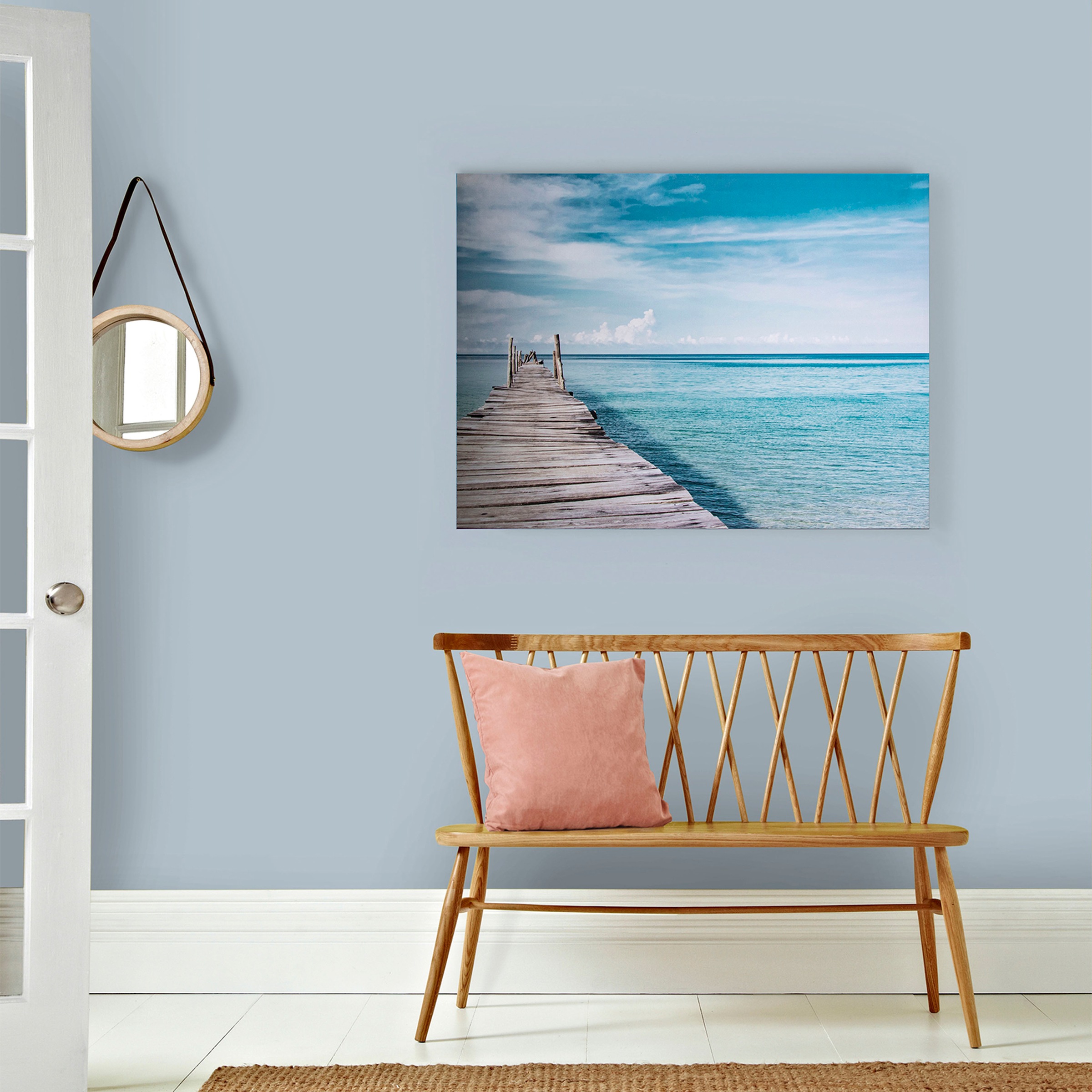 Art for the home Leinwandbild "Steg ins Blaue" Natur günstig online kaufen