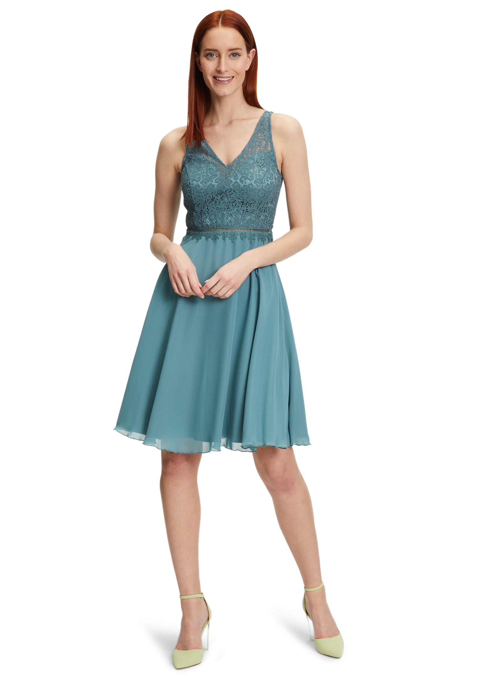 Vera Mont Cocktailkleid "Vera Mont Cocktailkleid mit Spitze", Aufgesteppte Bänder