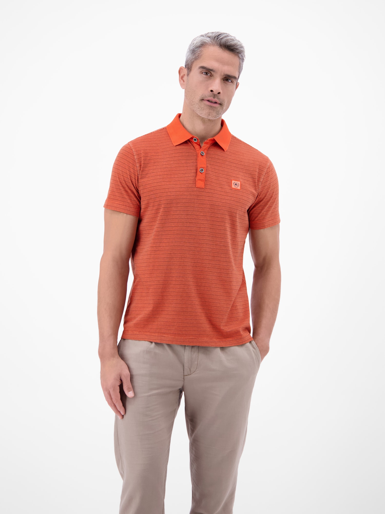 LERROS Poloshirt "Poloshirt mit Fineliner-Optik, 100 % Baumwolle"