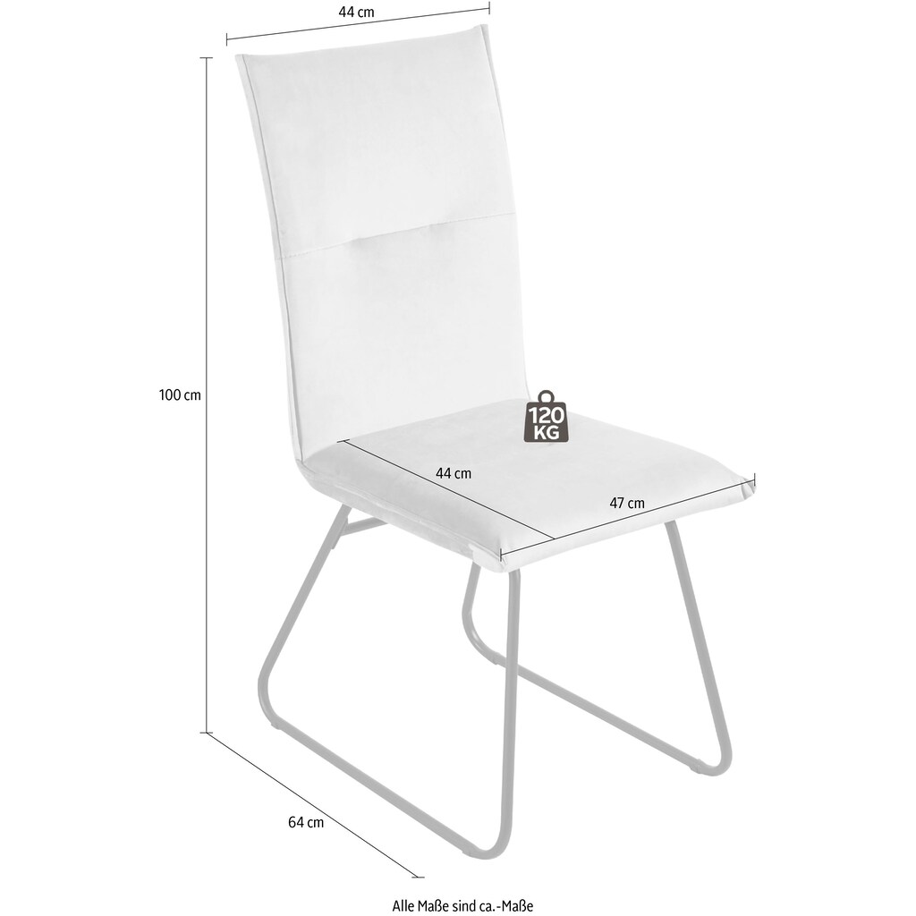 Reality Kufenstuhl »Arona samt«, (Set), 2 St., Polyester