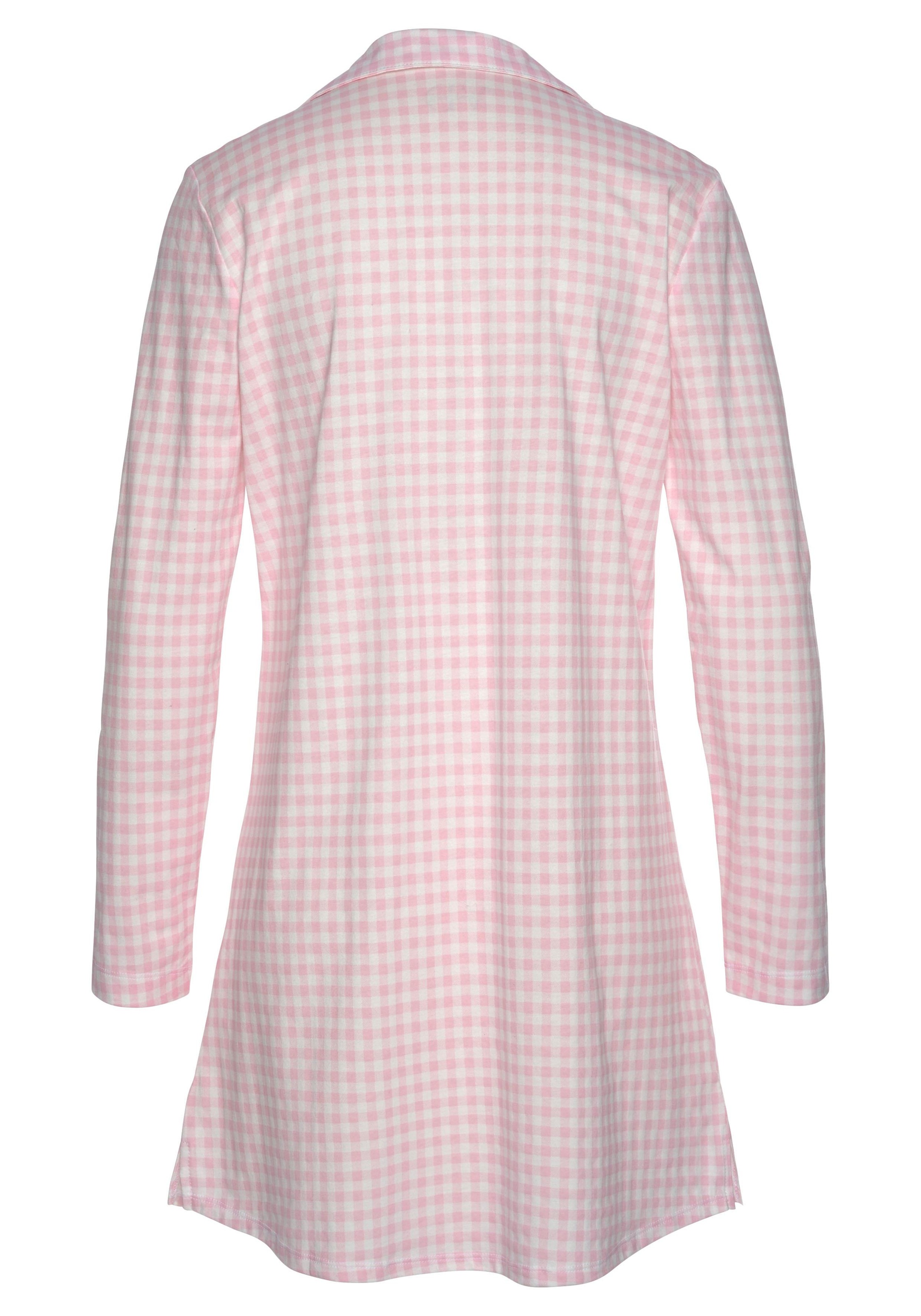 Thumbnail - Vivance Dreams Nachthemd Brusttasche  aufgesetzte Tasche mit feinem Karo-Muster