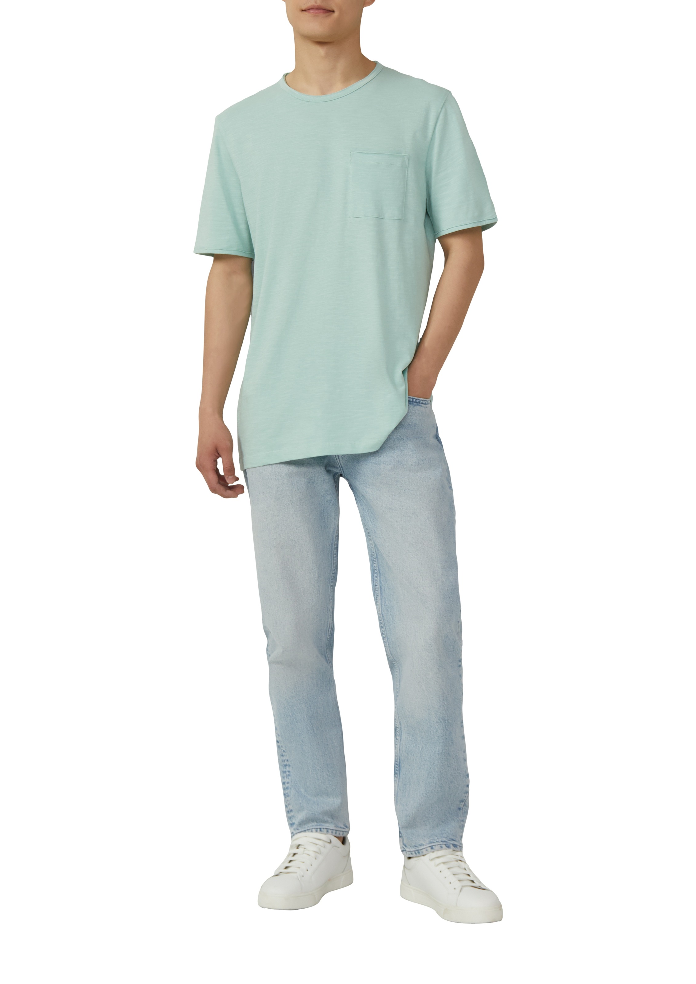 s.Oliver T-Shirt, mit Brusttasche und offenen Kanten günstig online kaufen