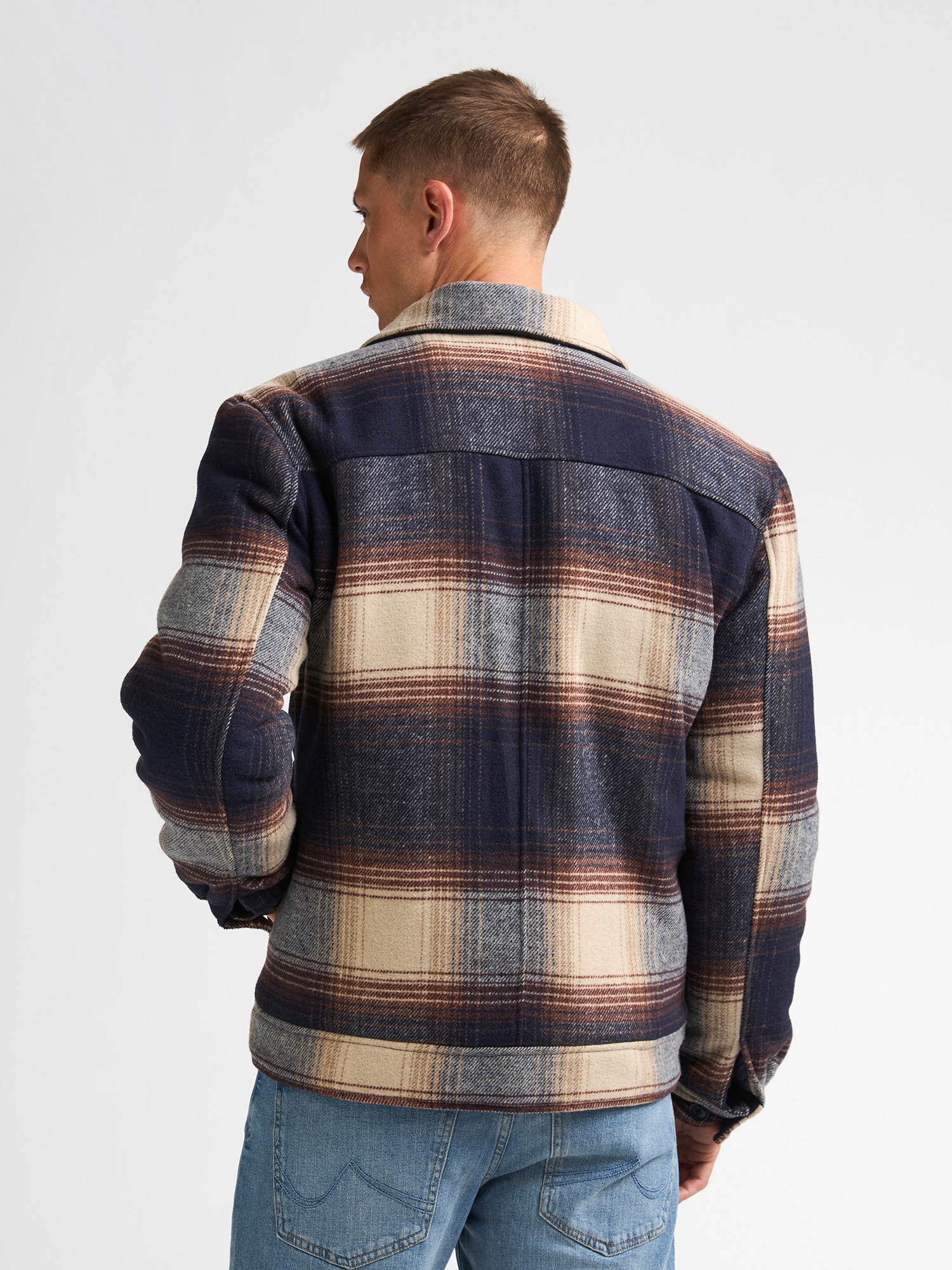 Petrol Industries Hemdjacke mit Karomuster, Knopfleiste und Reißverschluss