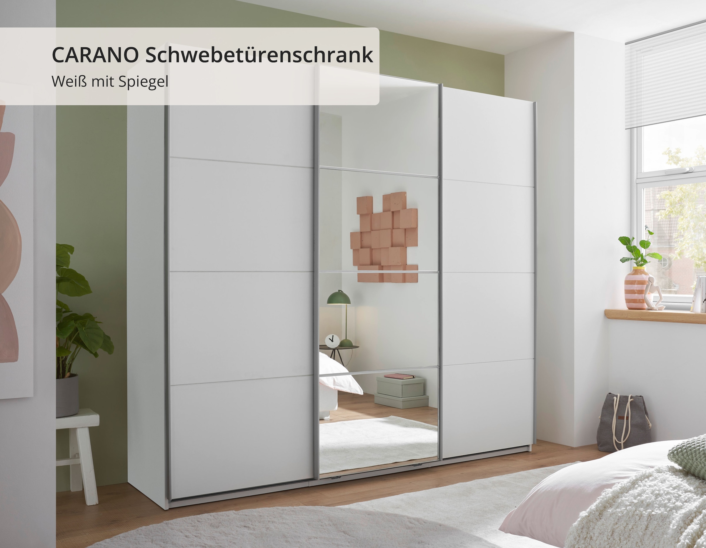 Schlafkontor Schwebetürenschrank »Carano Kleiderschrank, Schiebetürenschrank mit Spiegeltür«