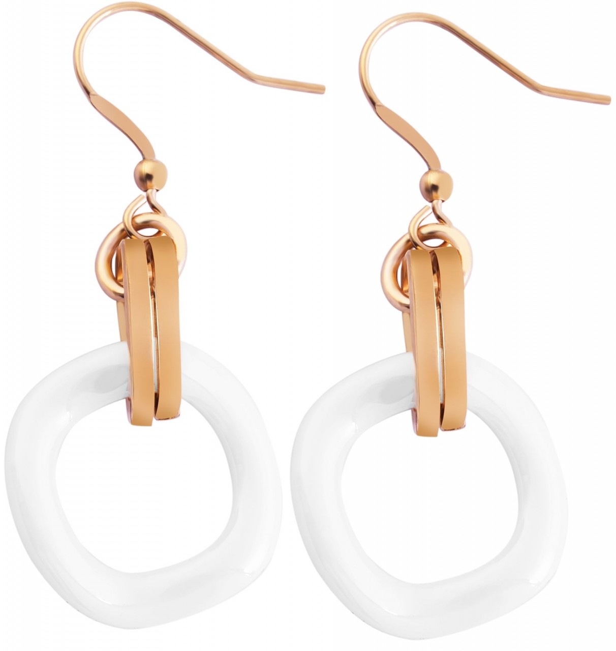 Adelia´s Paar Ohrhänger »Damen Ohrstecker aus poliertem Edelstahl - Keramik«