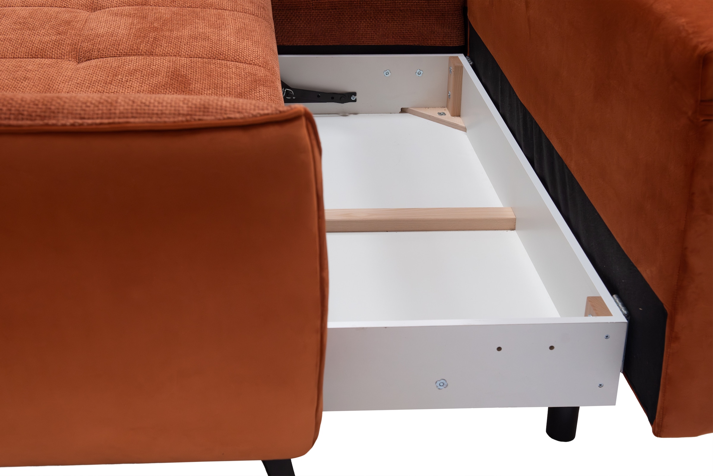 exxpo - sofa fashion Ecksofa »Midway mit einfacher Easy-Lift-Bettfunktion, bodenfrei und modern« inkl. Bettfunktion und praktischem Bettkasten, L-Form