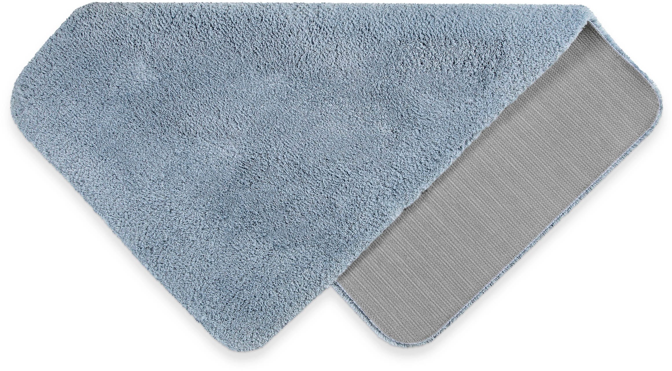 Homie Living Badematte »Porto Azzurro« Höhe 30 mm rutschhemmend beschichtet fußbodenheizungsgeeignet | schnell trocknend Badteppich, uni, rechteckig & rund, waschbar, Badezimmerteppich