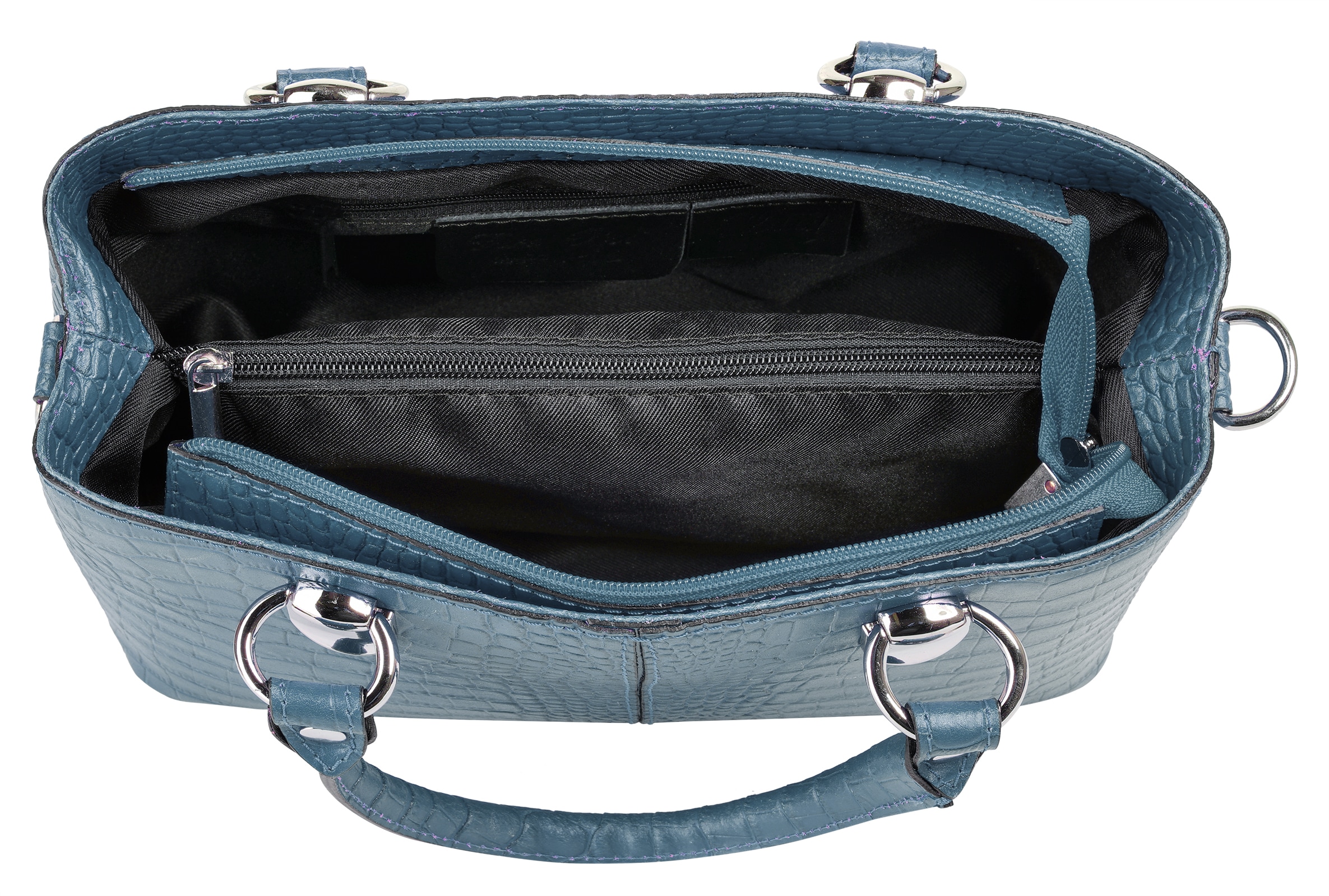 Cluty Umhängetasche, echt Leder, Made in Italy