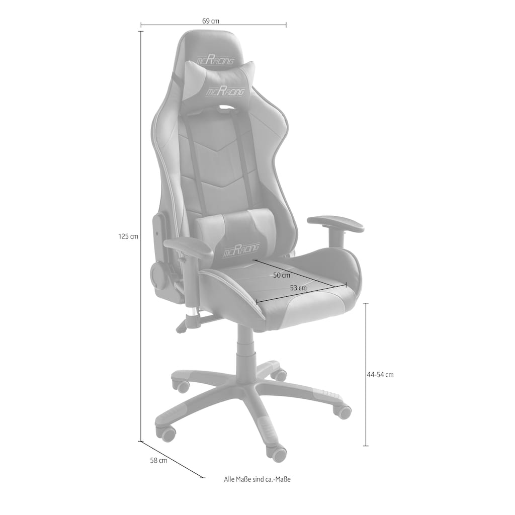 MCA furniture Gaming-Stuhl »MC Racing Gaming-Stuhl«, (Set), 1 St., Kunstleder