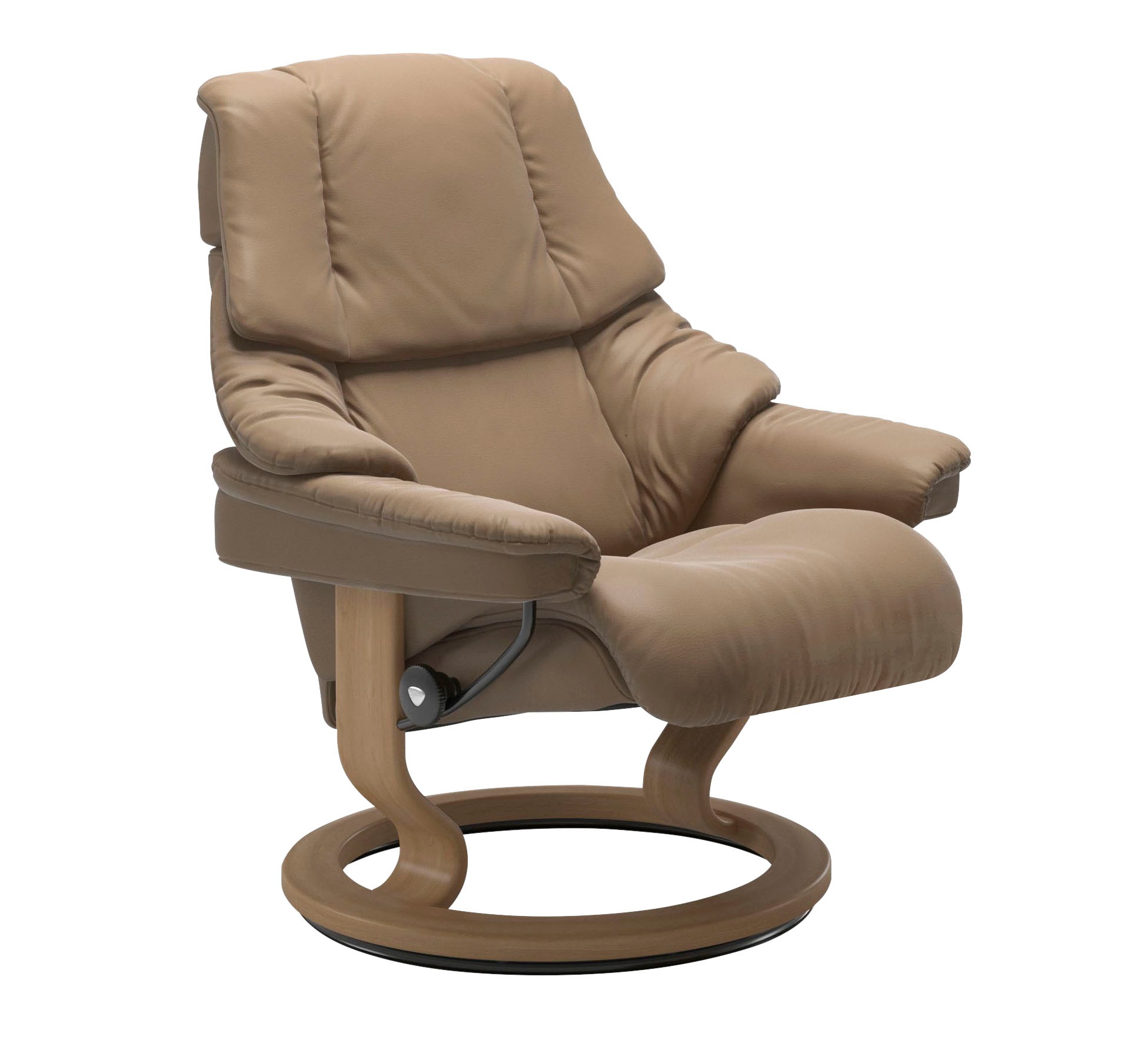 Stressless® Relaxsessel »Reno«, (Set, Relaxsessel mit Hocker), mit Hocker, mit Classic Base, Größe S, M & L, Gestell Eiche