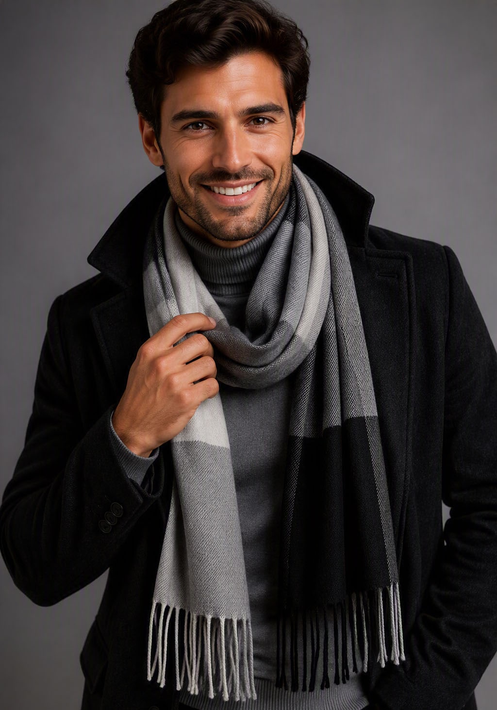Mans World Modeschal für Herren, aus gewebter Kunstfaser, für Outdoor, Herbst und Winter