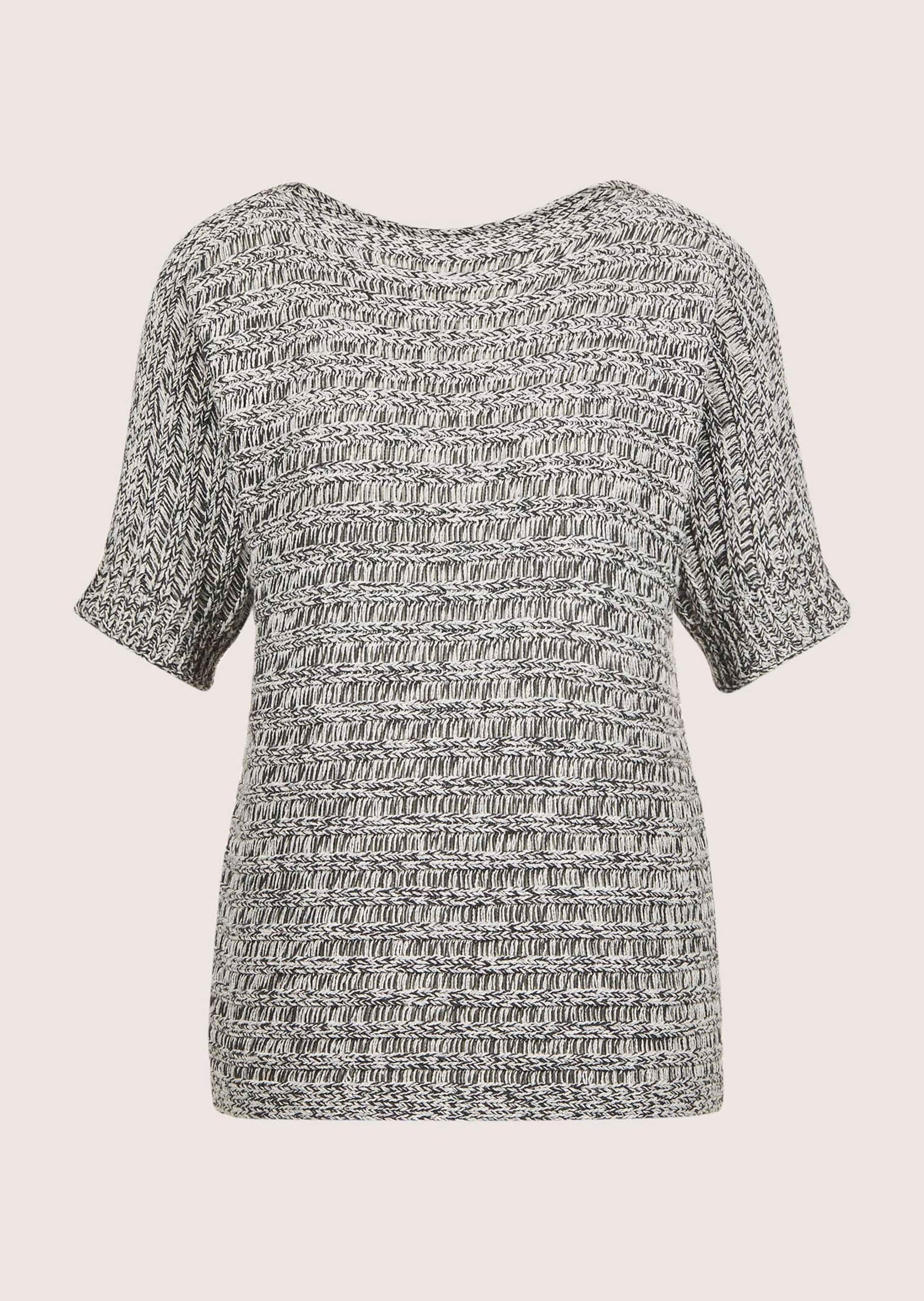 MADELEINE Longpullover "Pullover Kurzarm Ajourpullover, Baumwollmix"