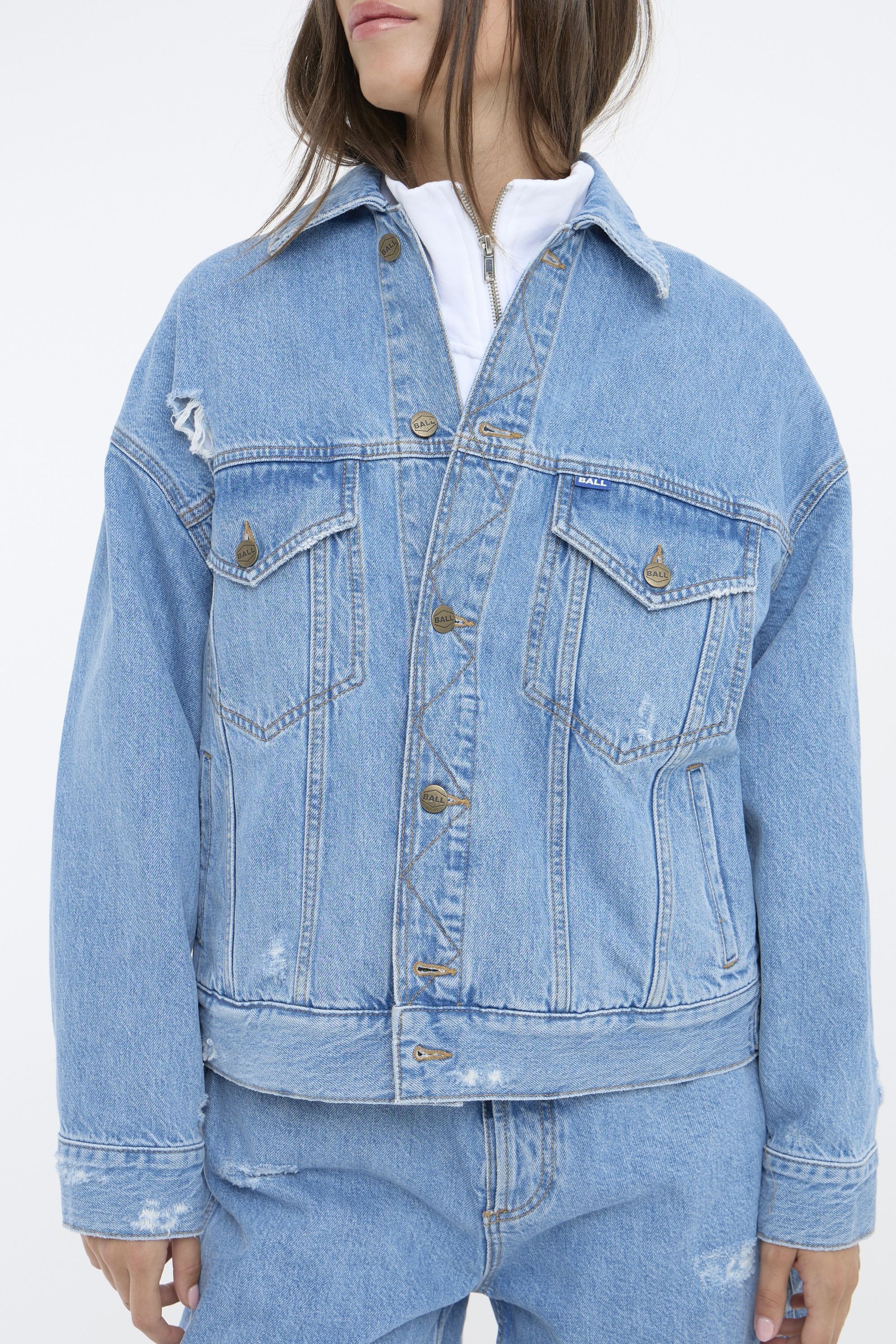 BALL Jeansjacke »Jeansjacke BASERRE DENIM«, ohne Kapuze