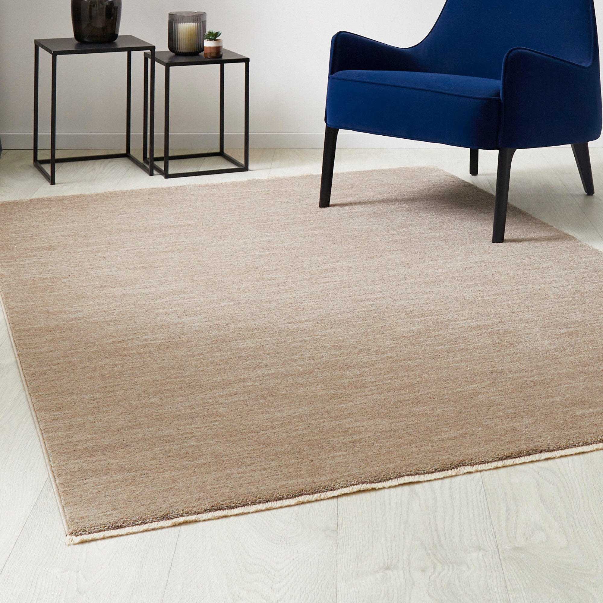 Teppich LUXOR LIVING "Vilnius", beige (sand), B:120cm H:13mm L:170cm, Polyester, Teppiche, Teppich, melierte Optik, weicher Flor, mit Fransen, Wohnzimmer