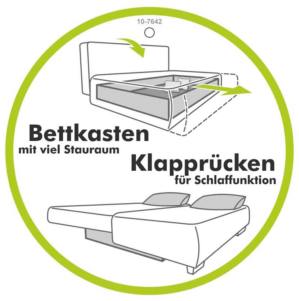 Places of Style Ecksofa, mit Bettfunktion, Bettkasten und Federkern, wahlweise mit 1 oder 3 Kopfstützen, Ottomane links oder rechts montierbar