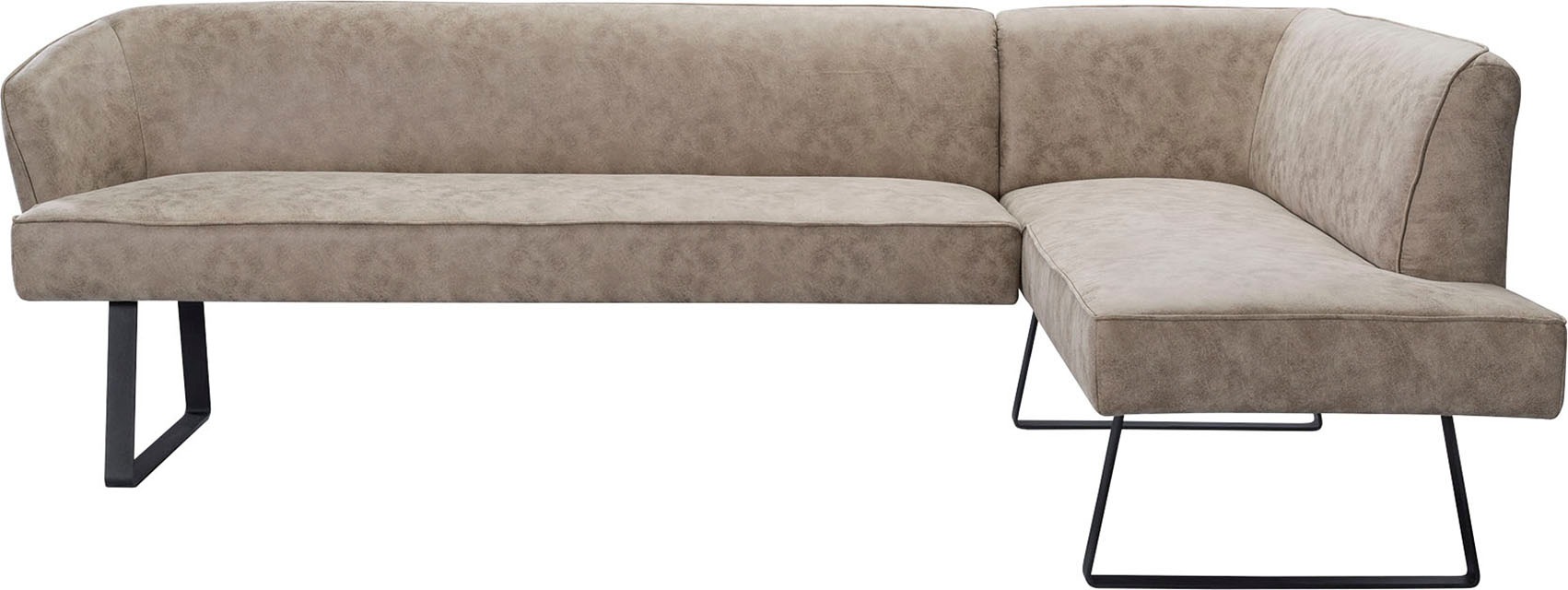 exxpo - sofa fashion Eckbank »Americano«, mit Keder und Metallfüßen, Bezug in verschiedenen Qualitäten