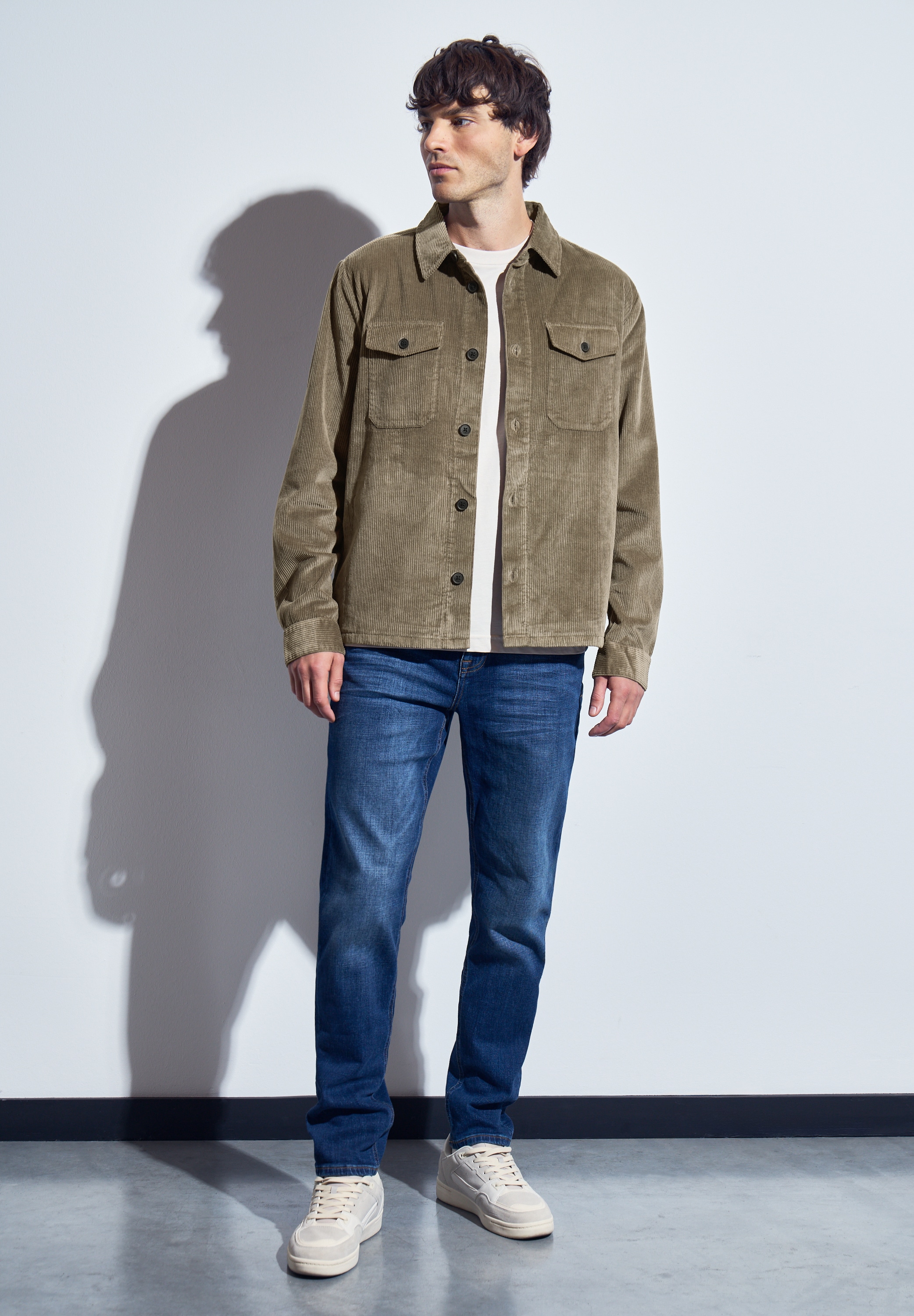 Thumbnail - STREET ONE MEN Outdoorjacke ohne Kapuze aus reiner Baumwolle