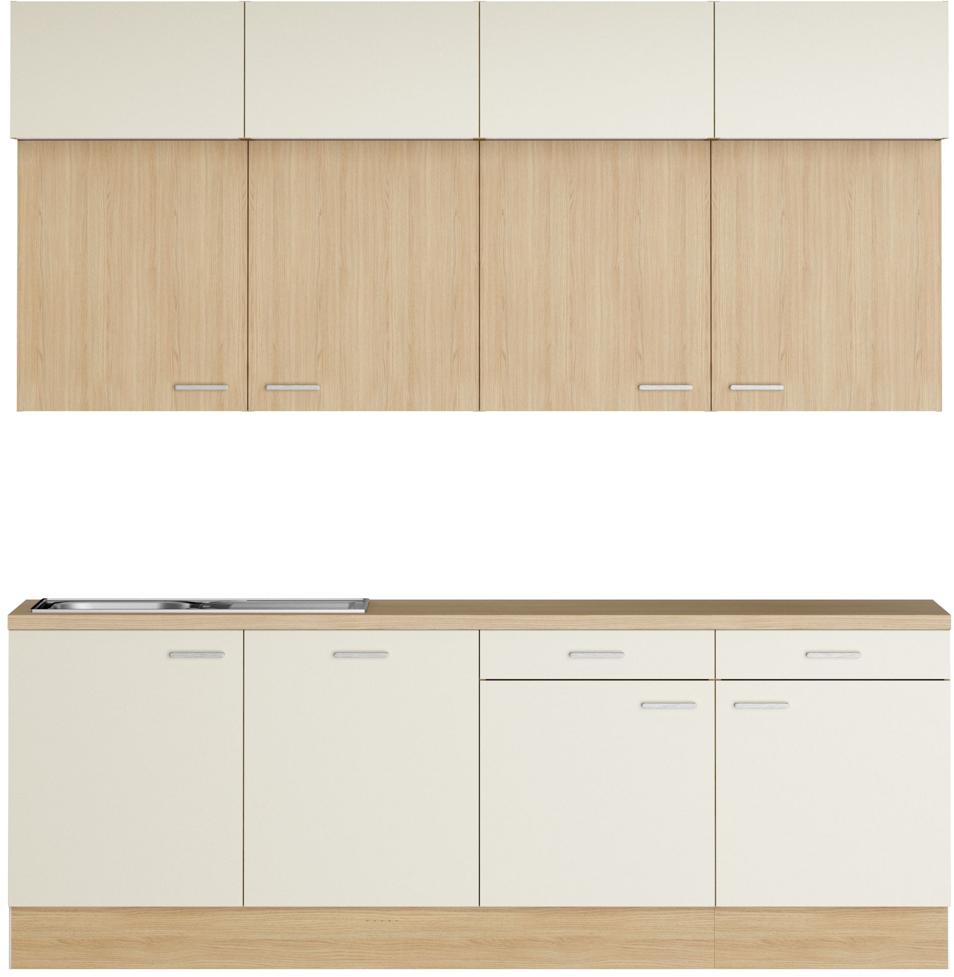 KOCHSTATION "KS-Lucy" Breite 240 cm, Soft-Close, inkl. Zubehör, wahlweise mit Geschirrspüler