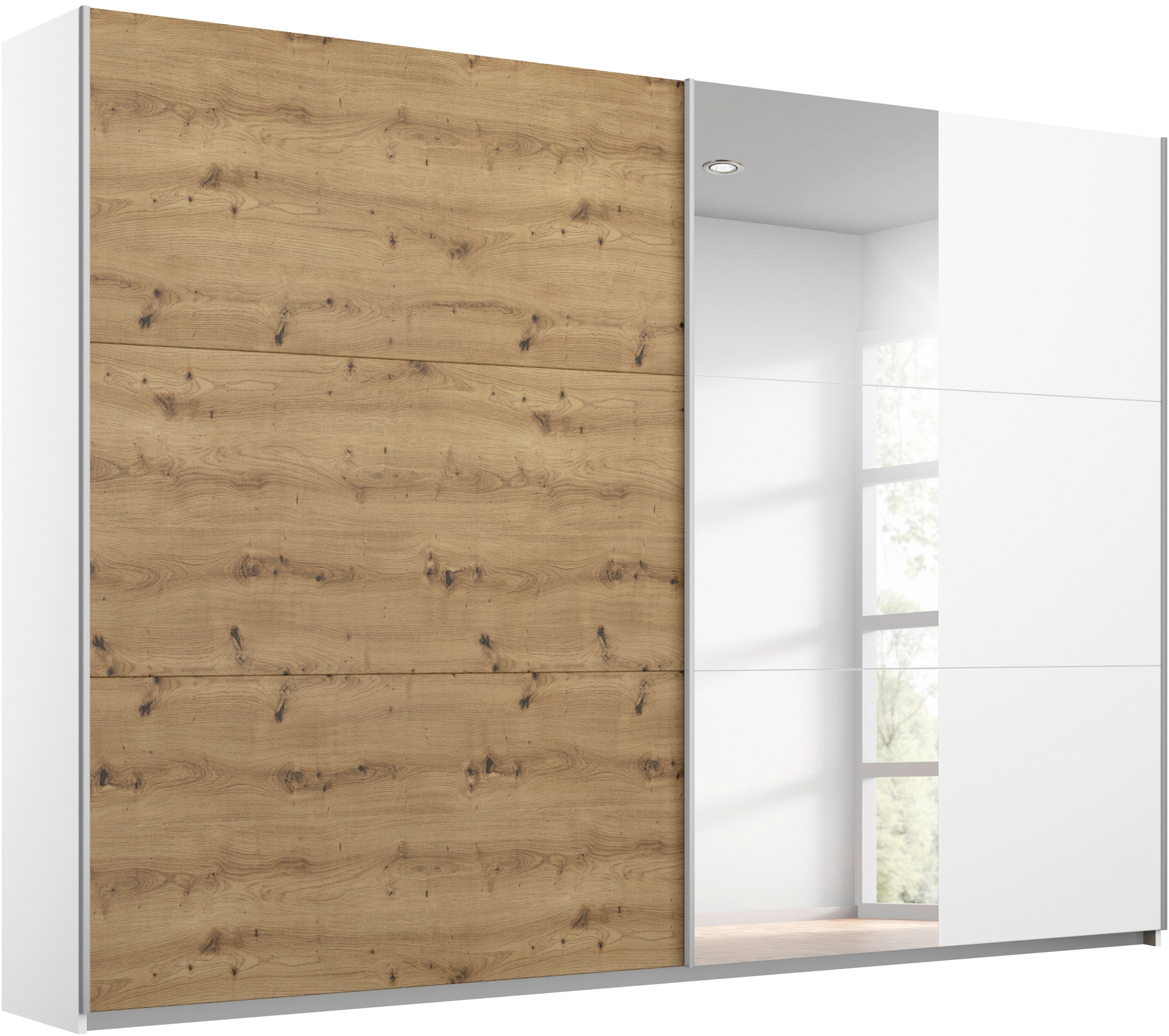rauch Schwebetürenschrank "Kleiderschrank Schrank Garderobe AURELIO" 3 Ausstattungen BASIC/CLASSIC/PREMIUM (inkl. SOFT-CLOSE-FUNKTION), zeitloses Design, viele Farben, Breiten 175/218/261 cm MADE IN GERMANY