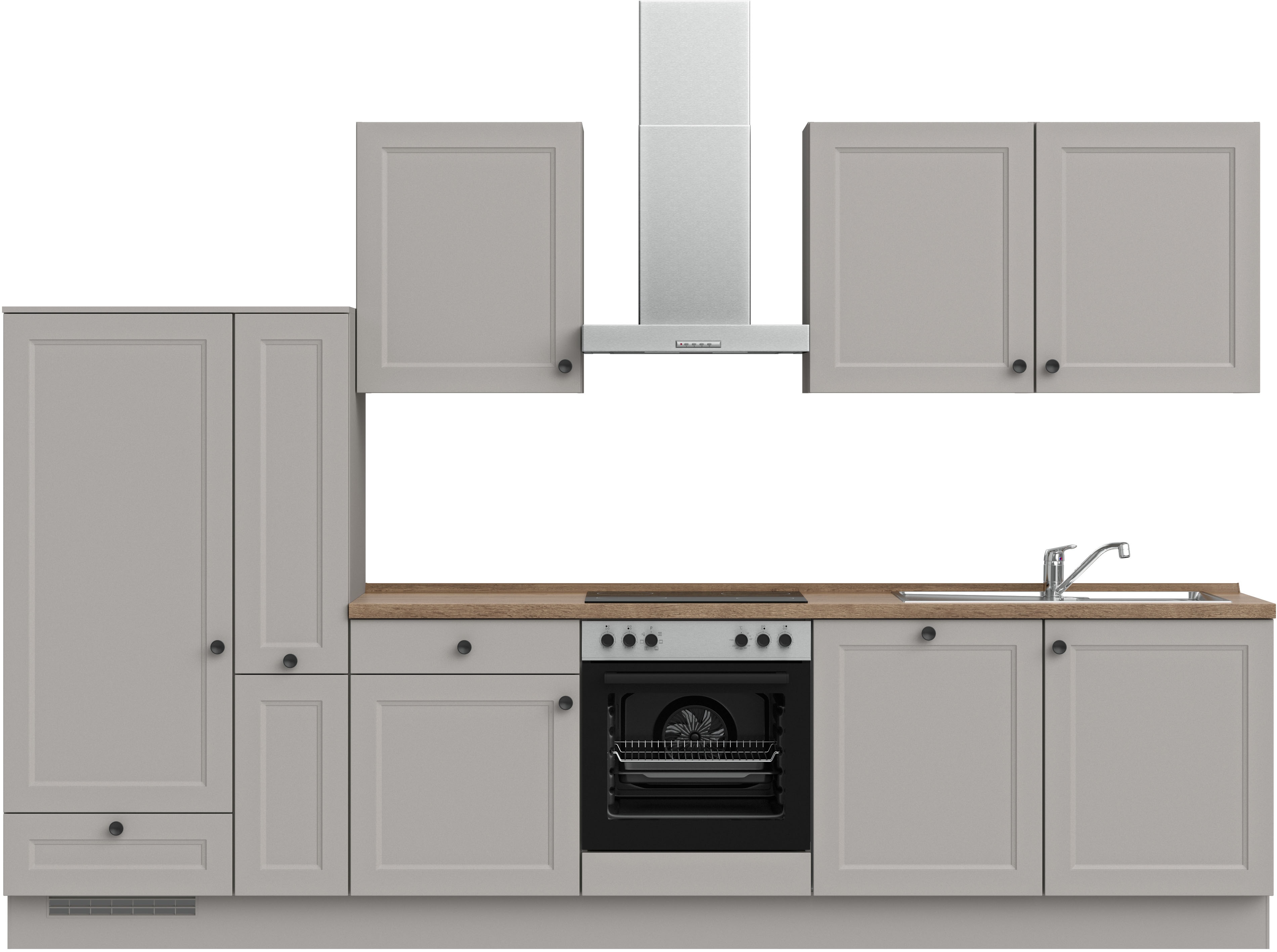 nobilia Küchenzeile ""Cascada I", NEU: individuell anpassbar mit gratis Profi-Beratung" vormontiert, Breite 330 cm, Ausrichtung wählbar, wahlw. mit E-Geräten