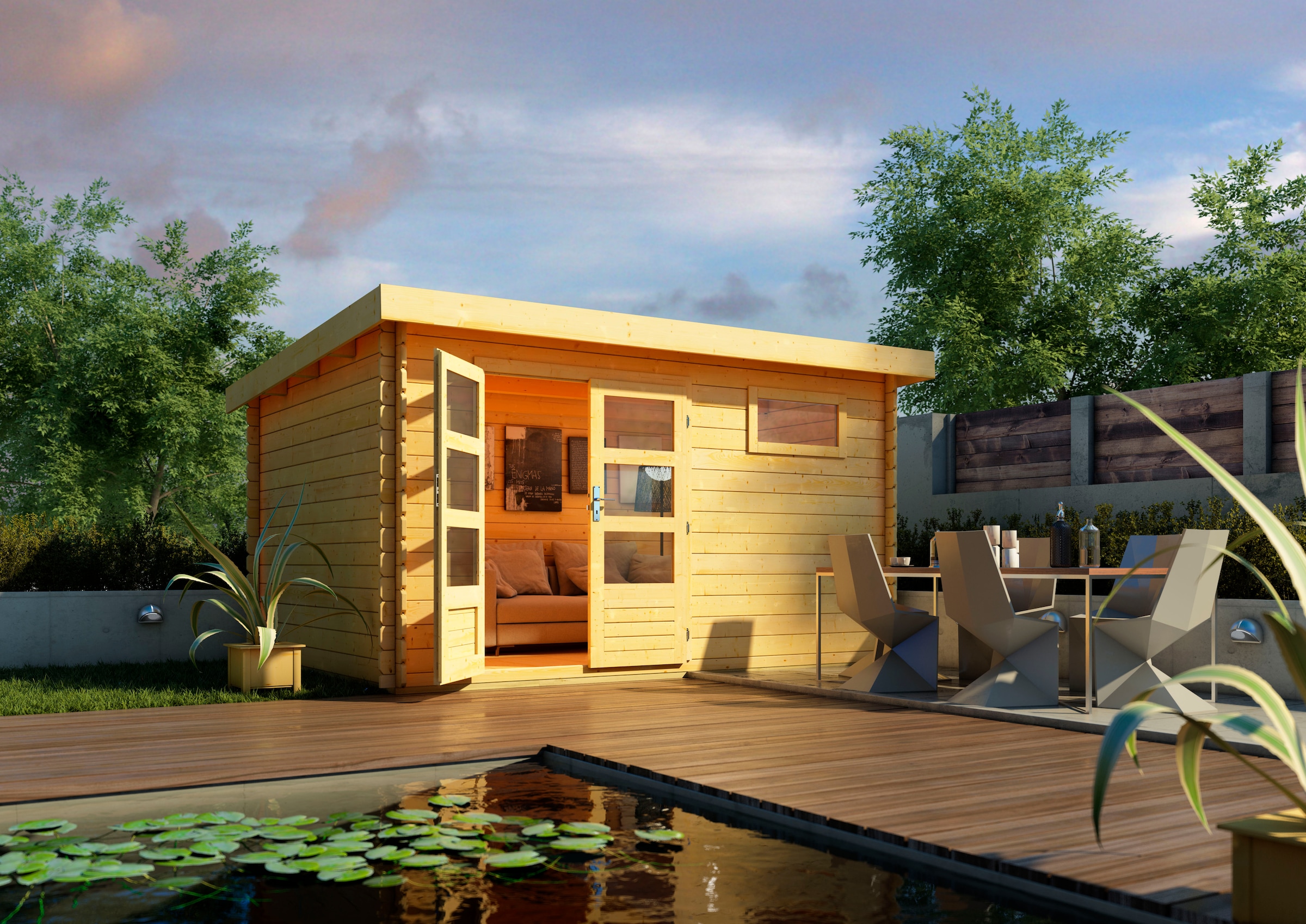 Karibu "Schloßsee 8" natur, anthrazit oder terragrau günstig online kaufen