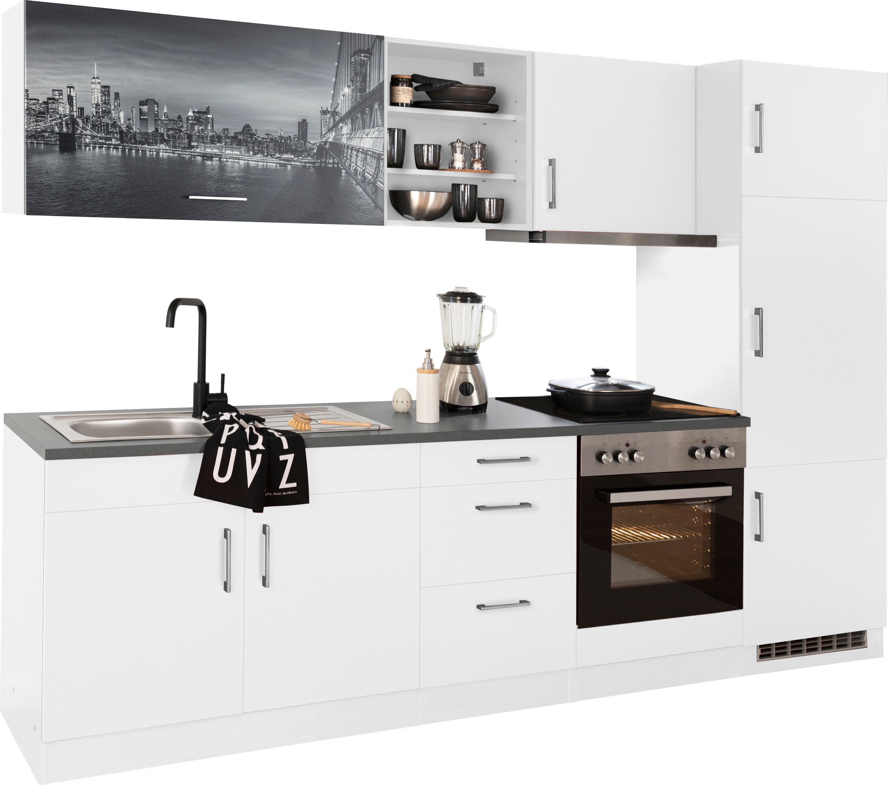 Thumbnail - KOCHSTATION Küchenzeile "KS-Paris – Küchen mit einzigartigen Fotomotiven auf den Fronten" Breite 270 cm, wahlweise mit E...