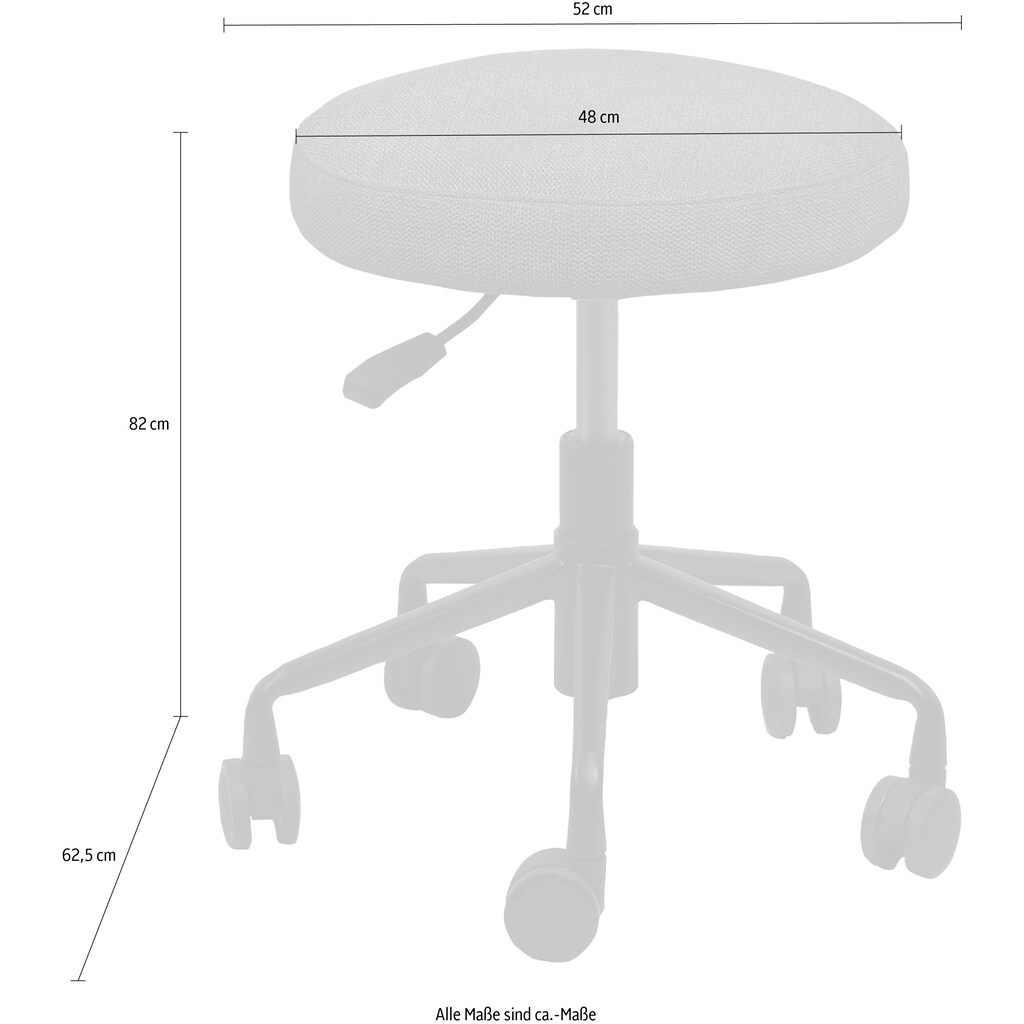 COUCH♥ Drehhocker »Rollenspieler«, Stuhlbeine aus Metall, mit einem Webstoff Bezug, Sitzhöhe 48,5 cm