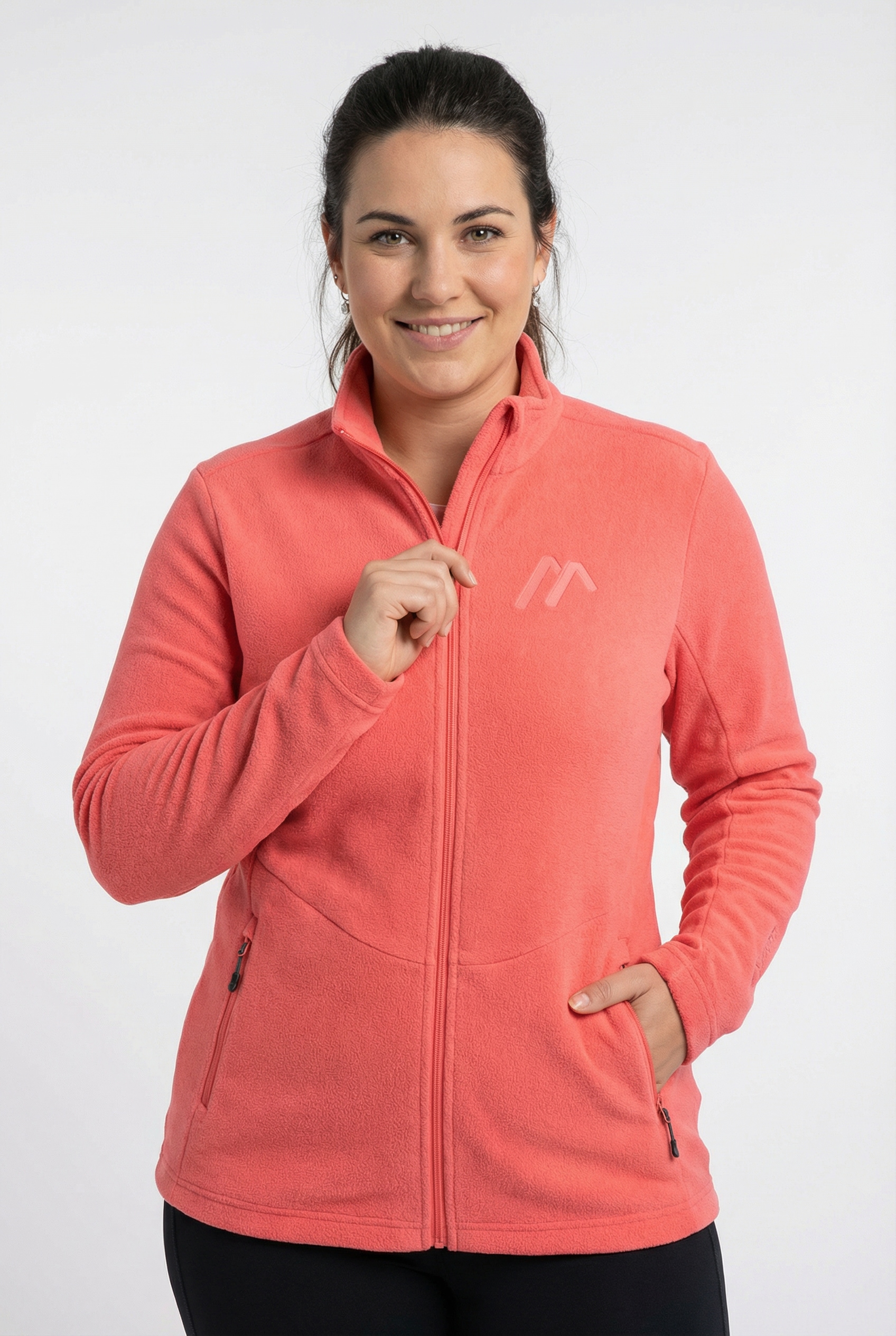 Maier Sports "DA-MIDLAYERJACKE DENISE JACKET W" mit durchgehendem Reißverschluss, hoch geschlossener Ausschnitt