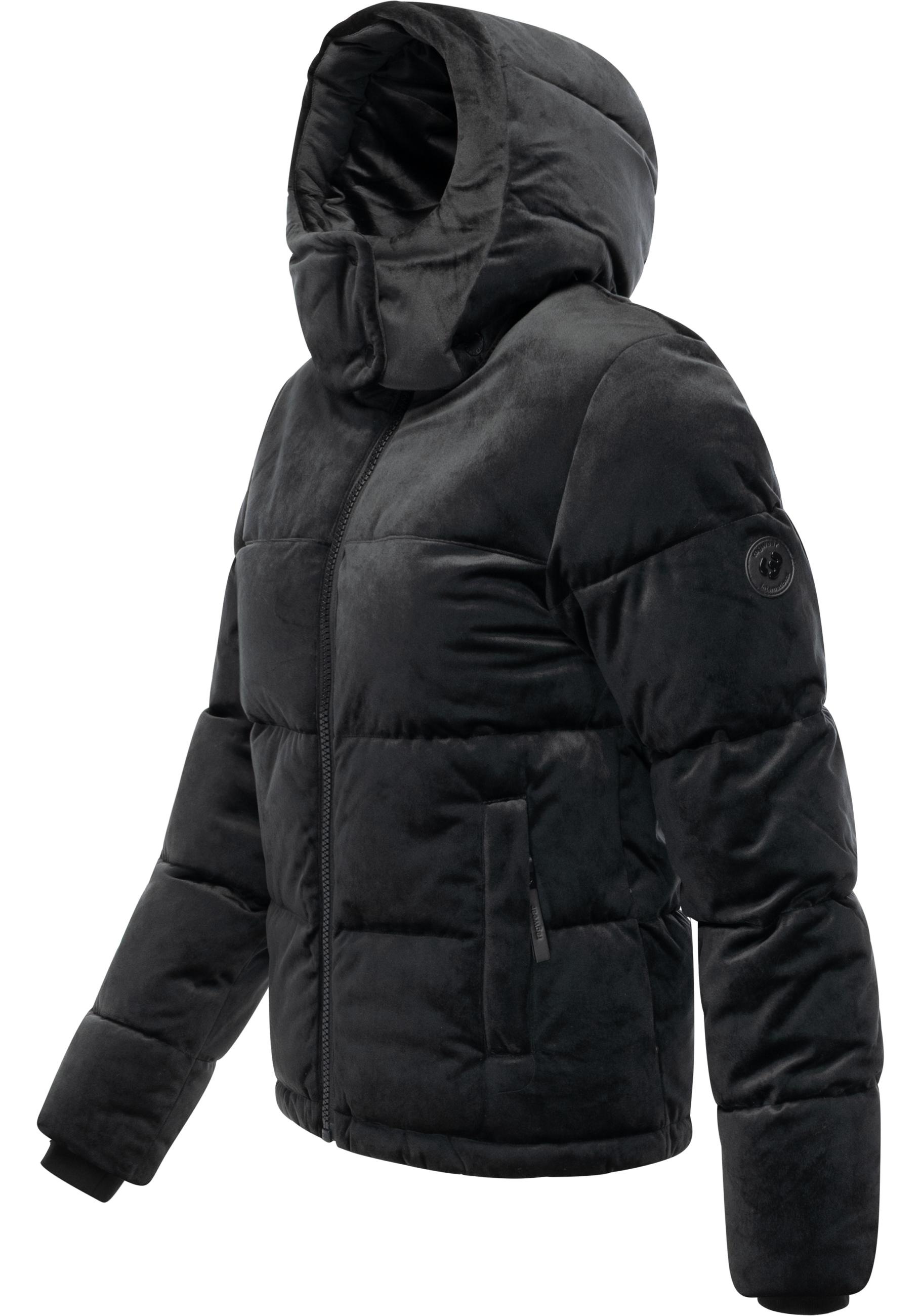 Ragwear Steppjacke »Roobie Velvet YOUMODO«, mit Kapuze, Gesteppte Winterjacke in Samtoptik mit Kapuze