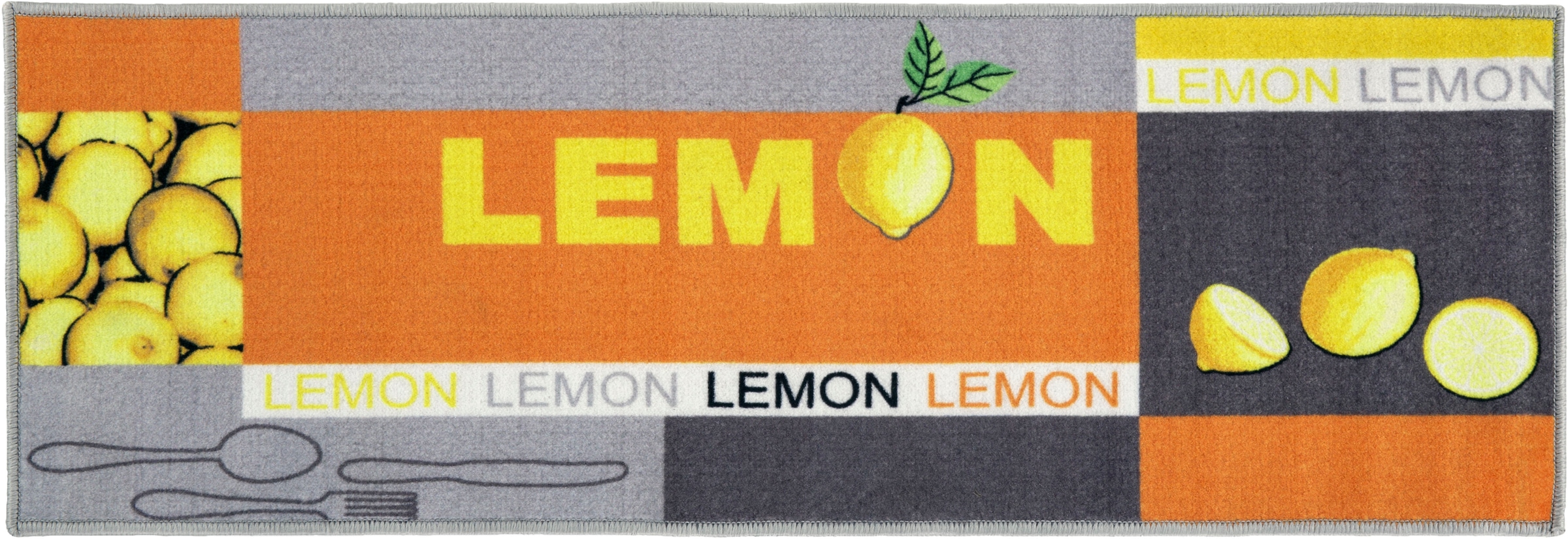 Andiamo Küchenläufer "Lemon", rechteckig, 5 mm Höhe, Motiv Zitronen, mit Schriftzug, Größe 50x150 cm, Küche